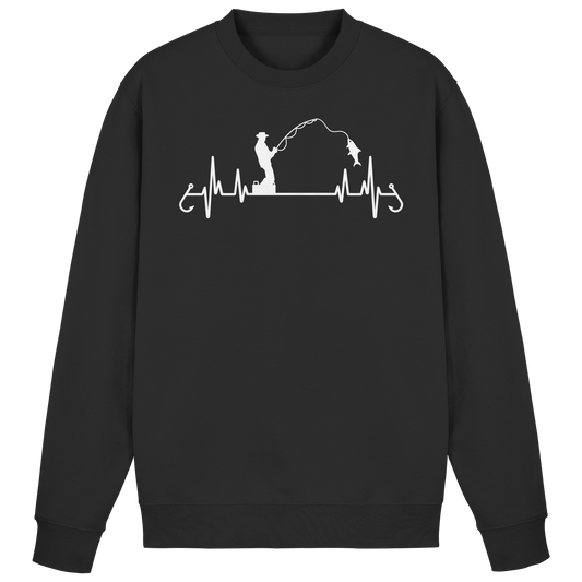 Herzschlag Angeln Angler EKG Angelsport Fischerei Sportfischer Sweatshirt