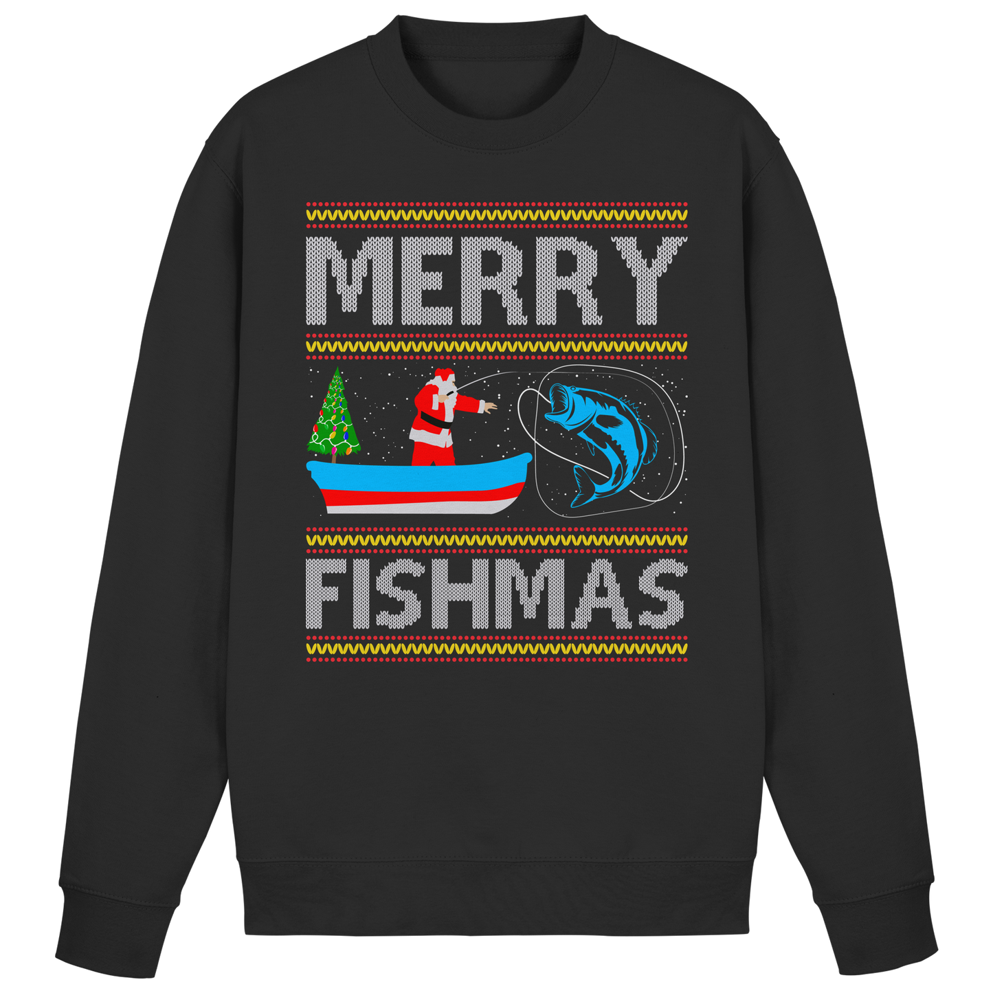 MERRY FISHMAS CHRISTMAS Ugly Xmas Fröhliche Weihnachten Angler Sweatshirt