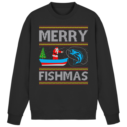 MERRY FISHMAS CHRISTMAS Ugly Xmas Fröhliche Weihnachten Angler Sweatshirt