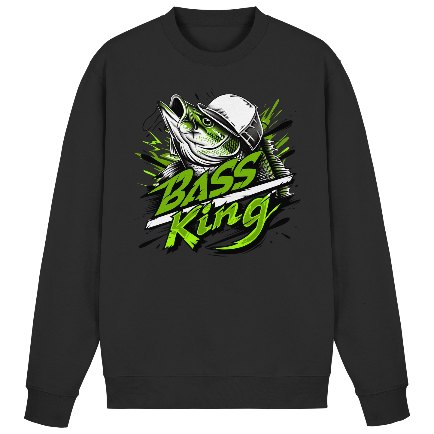 Bass King Sweatshirt Barsch Schwarzbarsch Angler Fishing Raubfisch Angeln