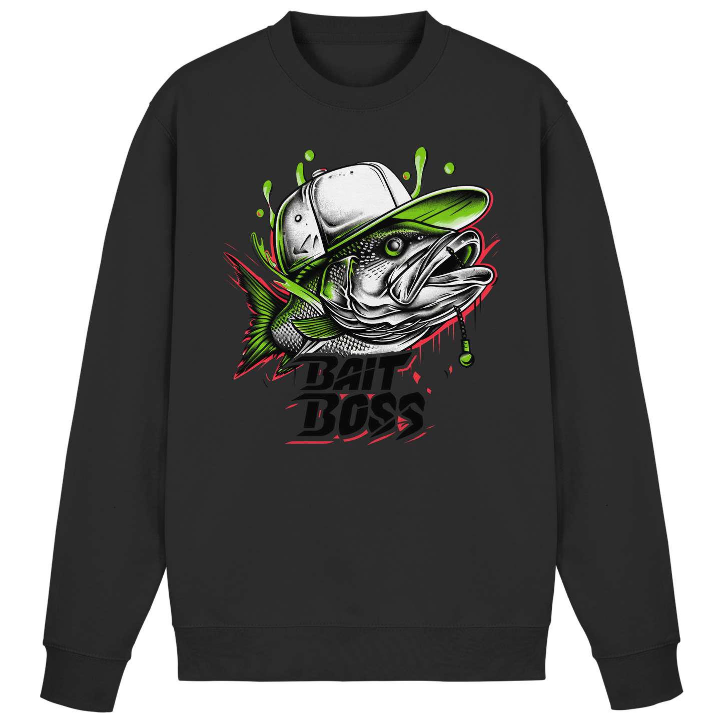Bait Boss Sweatshirt / Sweater – Angler Fishing Bass Barsch Köder Angeln