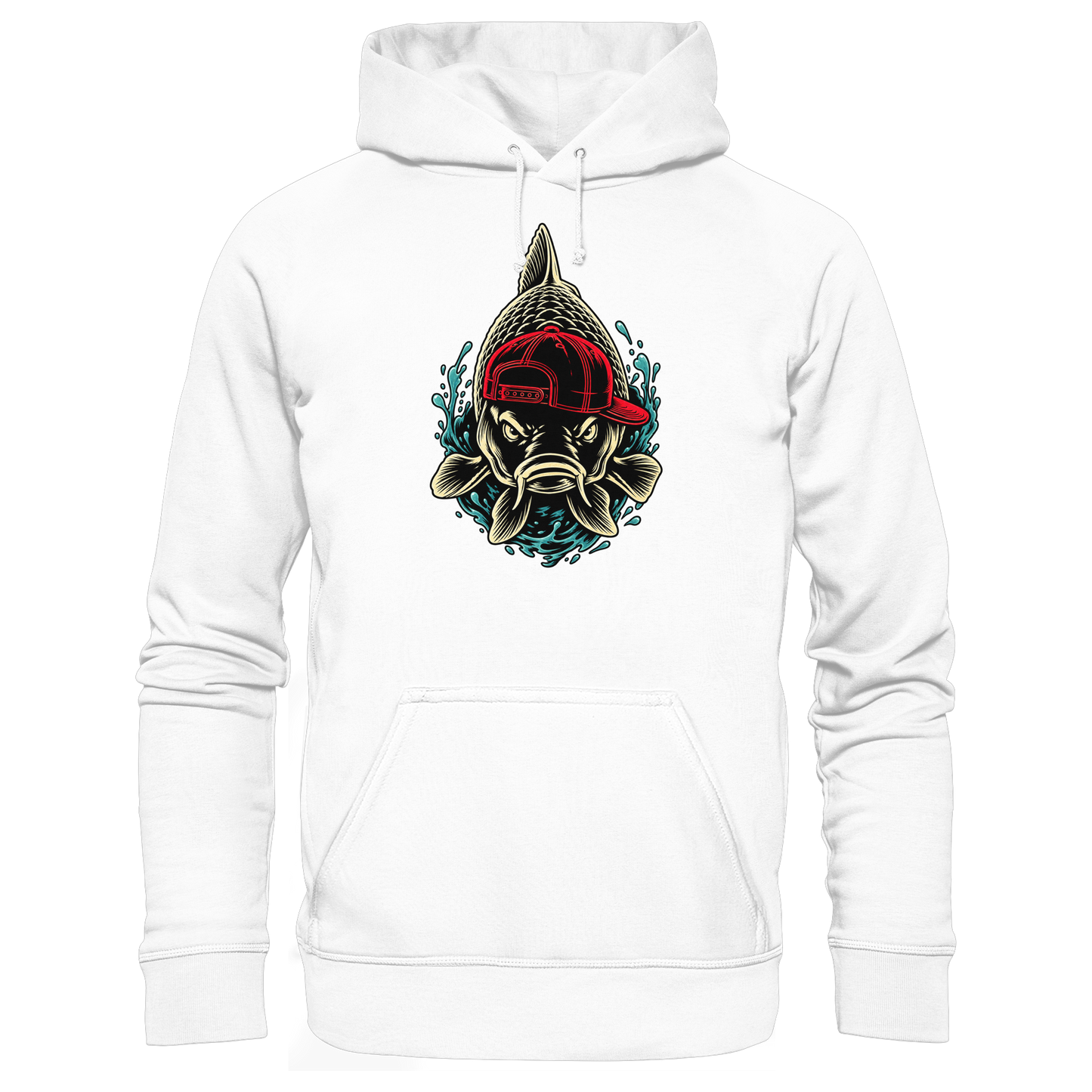 Cooler Karpfen mit Cap Hoodie Lustiger Carp Fishing KaPu für Karpfenangler