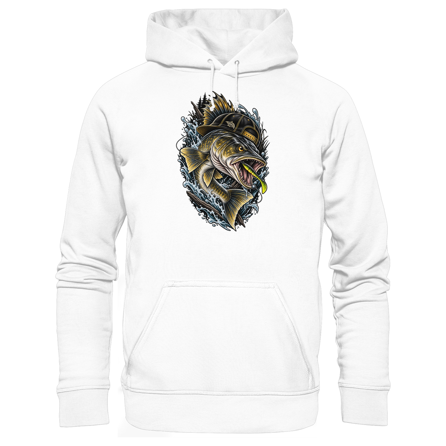 Cooler Zander mit Cap KaPu Angelhoodie für Zanderangler Angler Angeln Hoodie