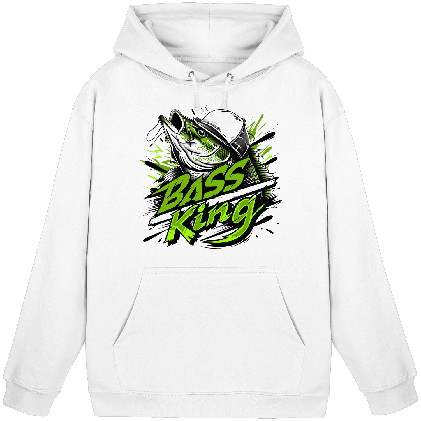 Bass King Hoodie – Barsch Schwarzbarsch Angler Fishing Raubfisch Angeln