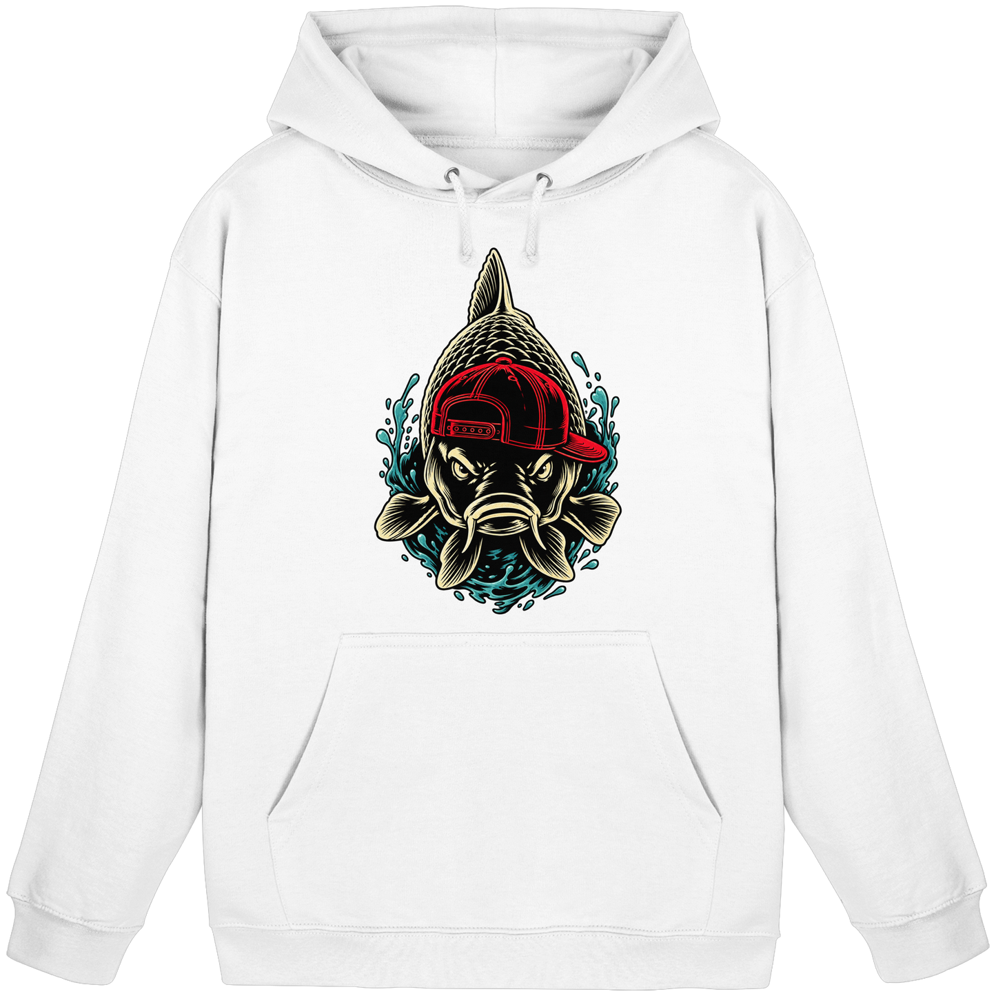 Cooler Karpfen mit Cap Hoodie Lustiger Carp Fishing KaPu für Karpfenangler