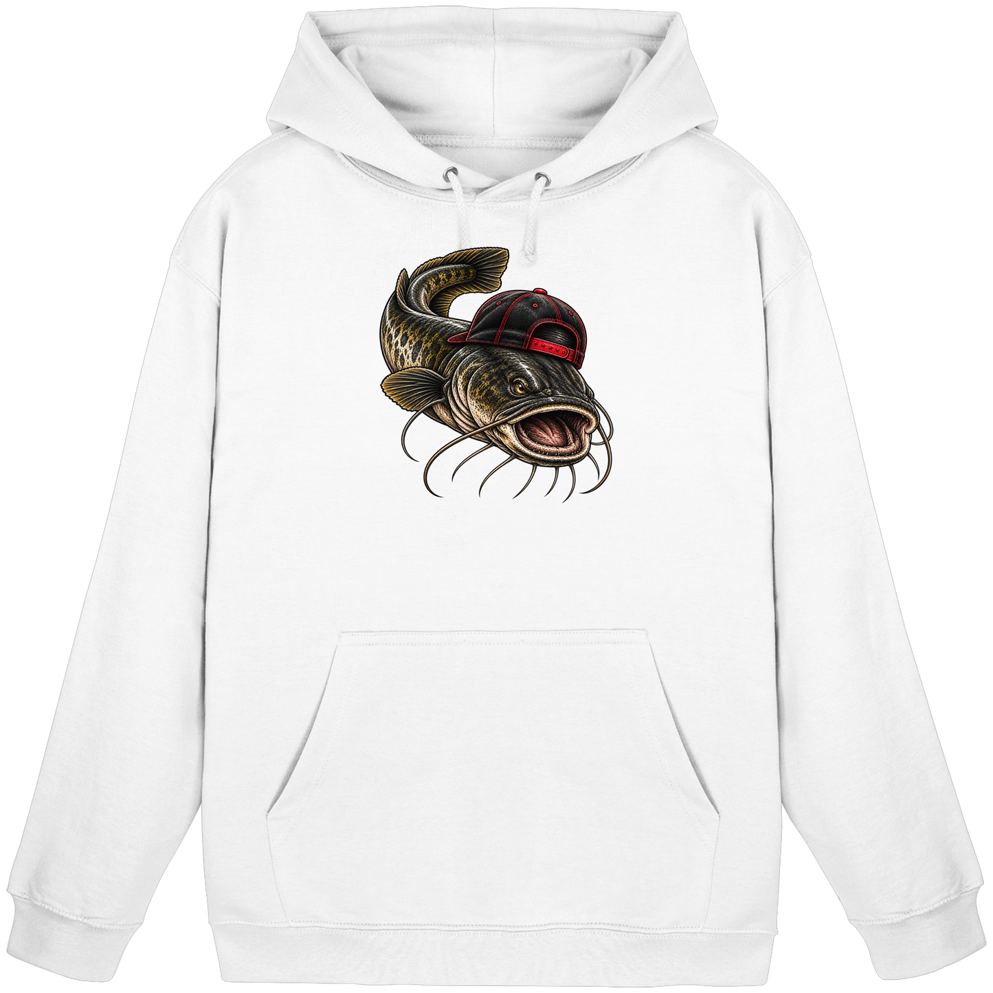 Cooler Waller mit Cap Hoodie Wels Angler KaPu für Wallerangler Catfish