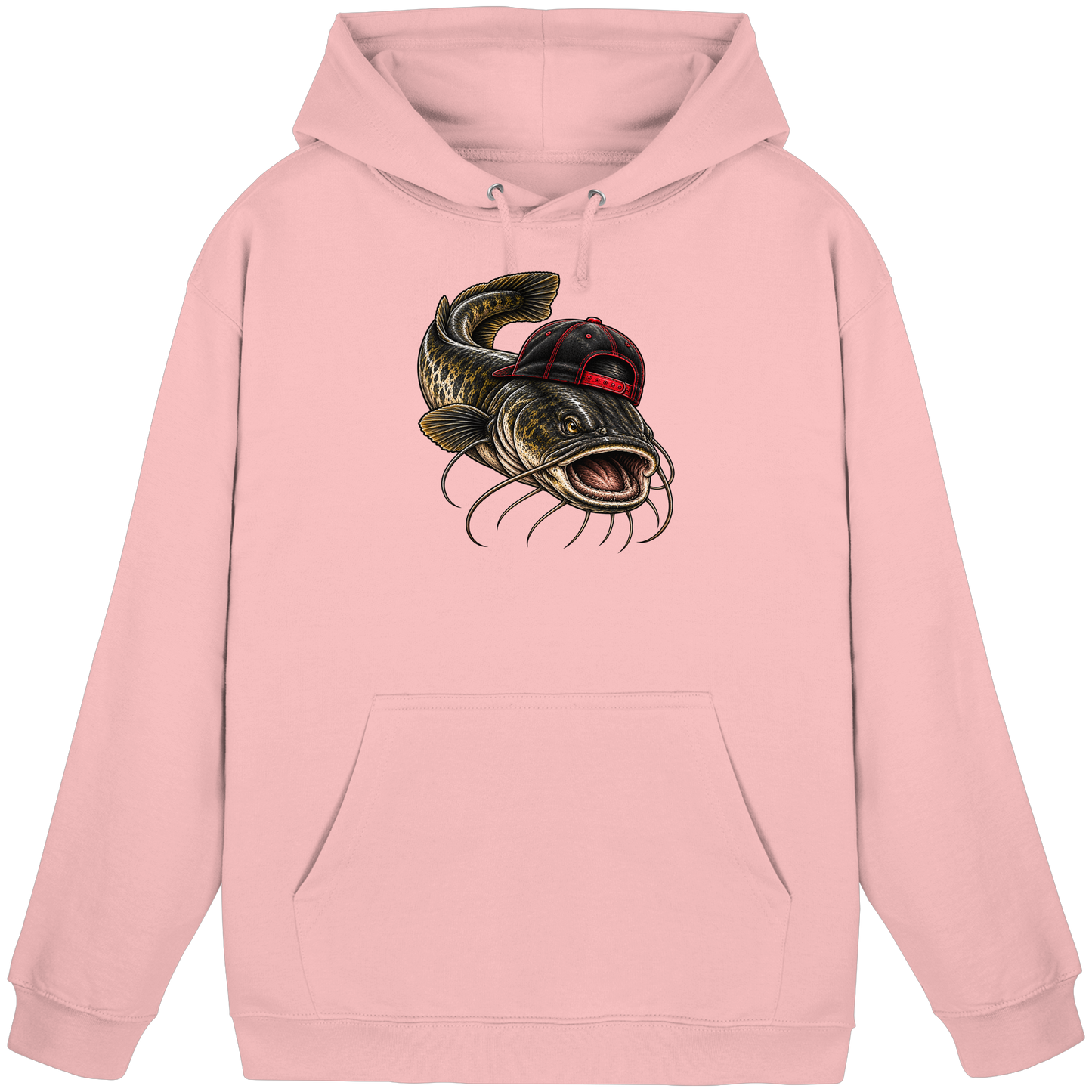 Cooler Waller mit Cap Hoodie Wels Angler KaPu für Wallerangler Catfish