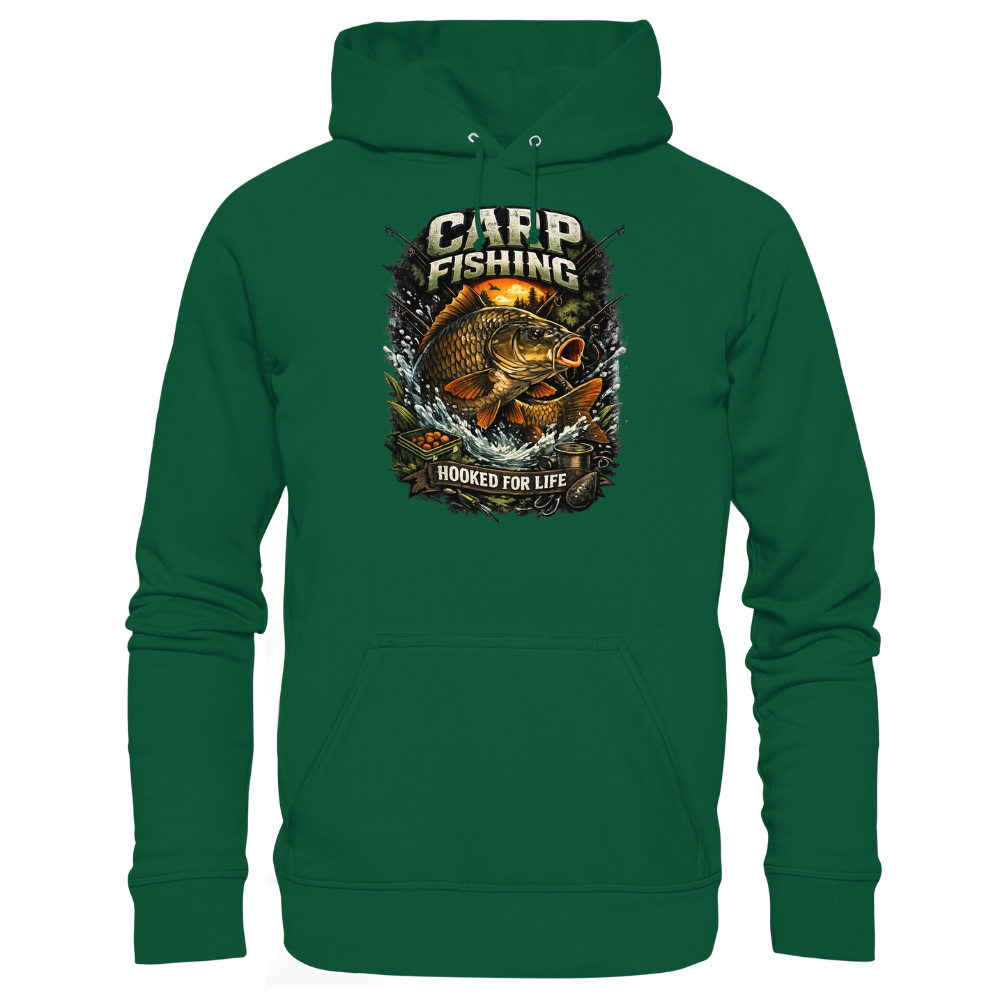 Carp Fishing „Hooked for Life“ Karpfenangler Karpfen Angeln KaPu Hoodie