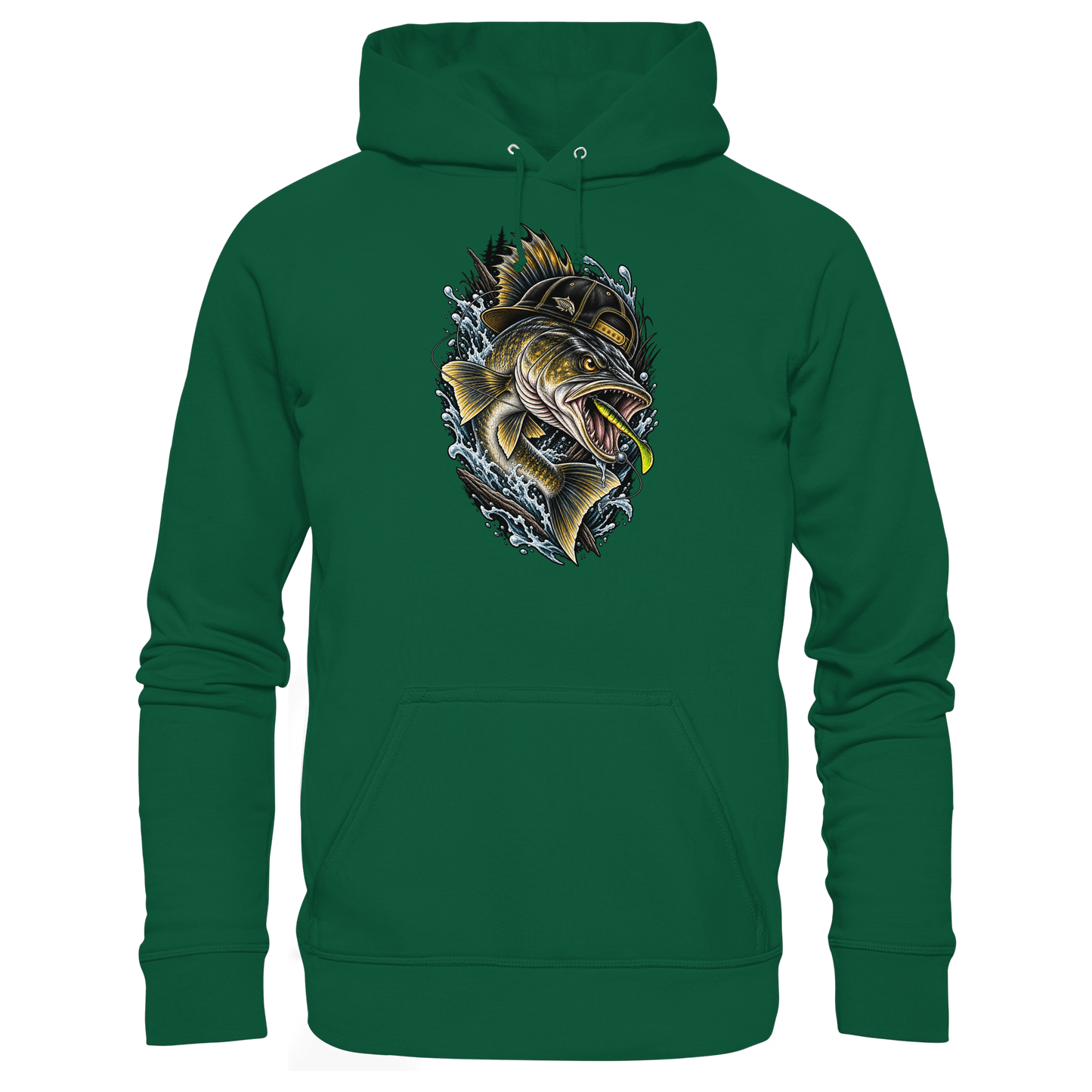 Cooler Zander mit Cap KaPu Angelhoodie für Zanderangler Angler Angeln Hoodie