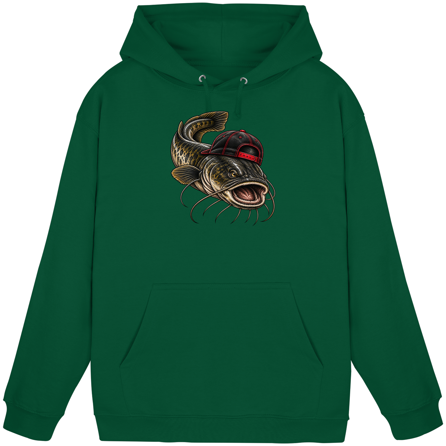 Cooler Waller mit Cap Hoodie Wels Angler KaPu für Wallerangler Catfish