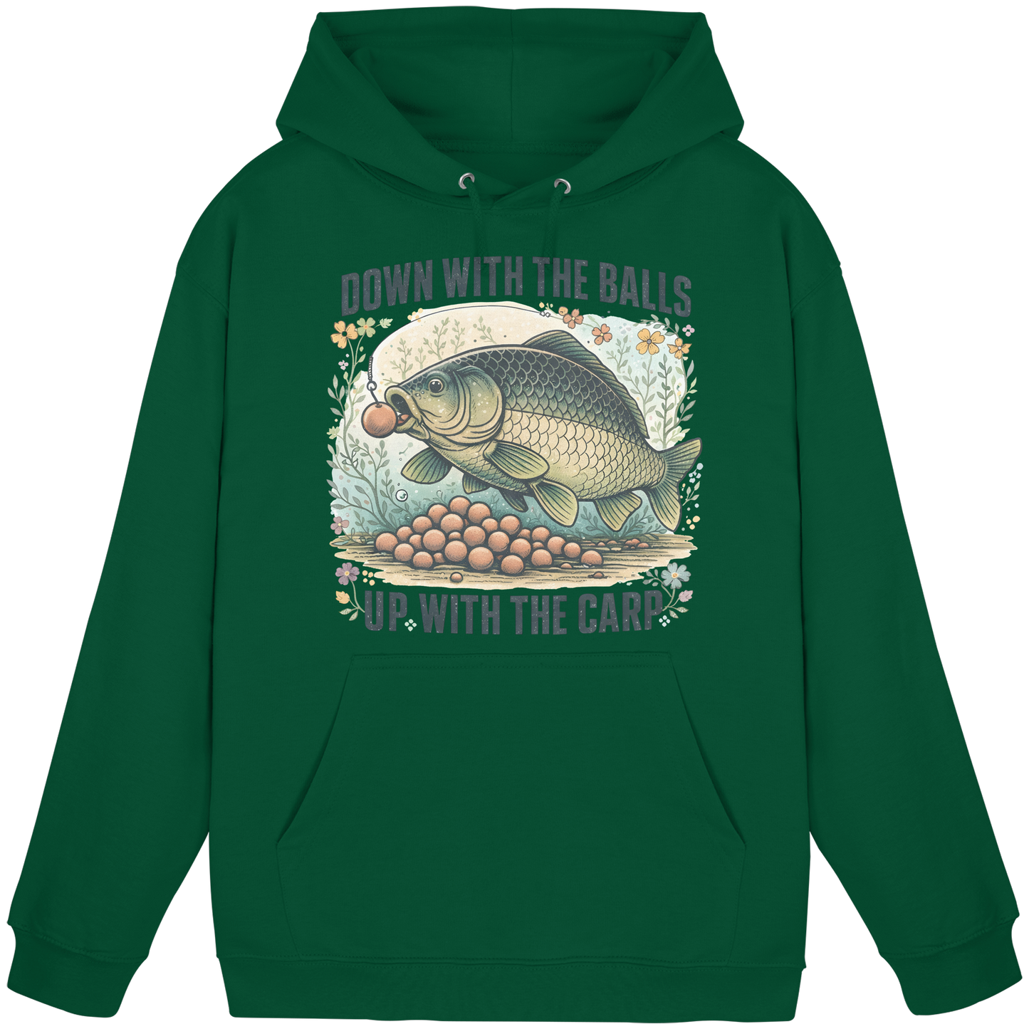Down with the Balls up with the Carp - Karpfen Karpfenangler KaPu Hoodie