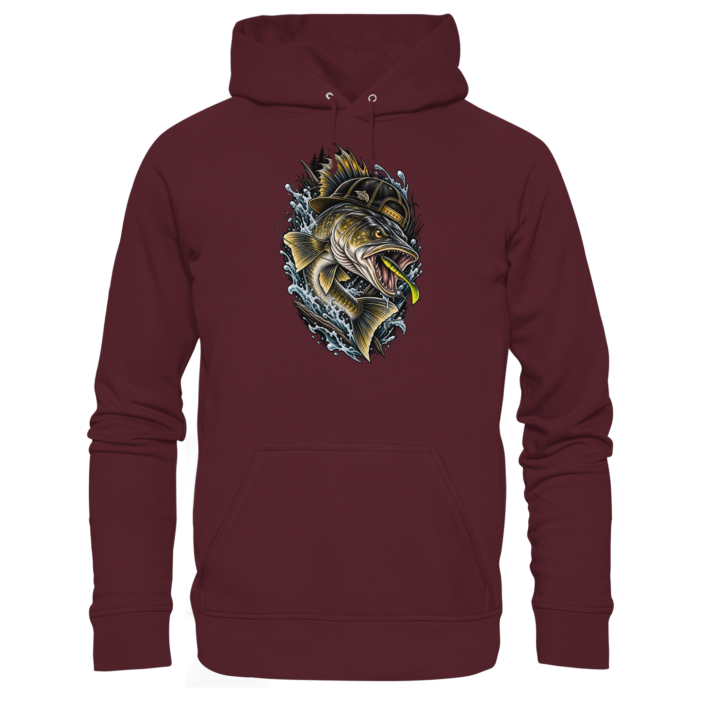 Cooler Zander mit Cap KaPu Angelhoodie für Zanderangler Angler Angeln Hoodie