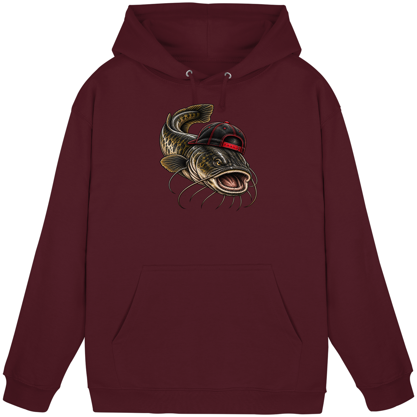 Cooler Waller mit Cap Hoodie Wels Angler KaPu für Wallerangler Catfish
