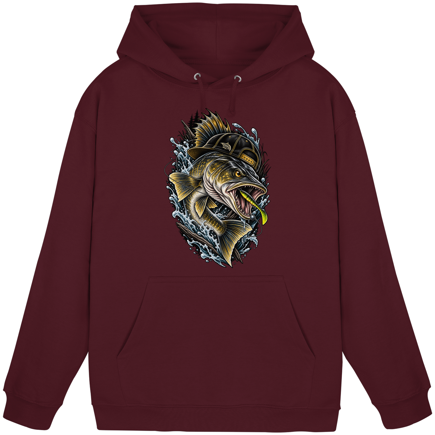 Cooler Zander mit Cap KaPu Angelhoodie für Zanderangler Angler Angeln Hoodie