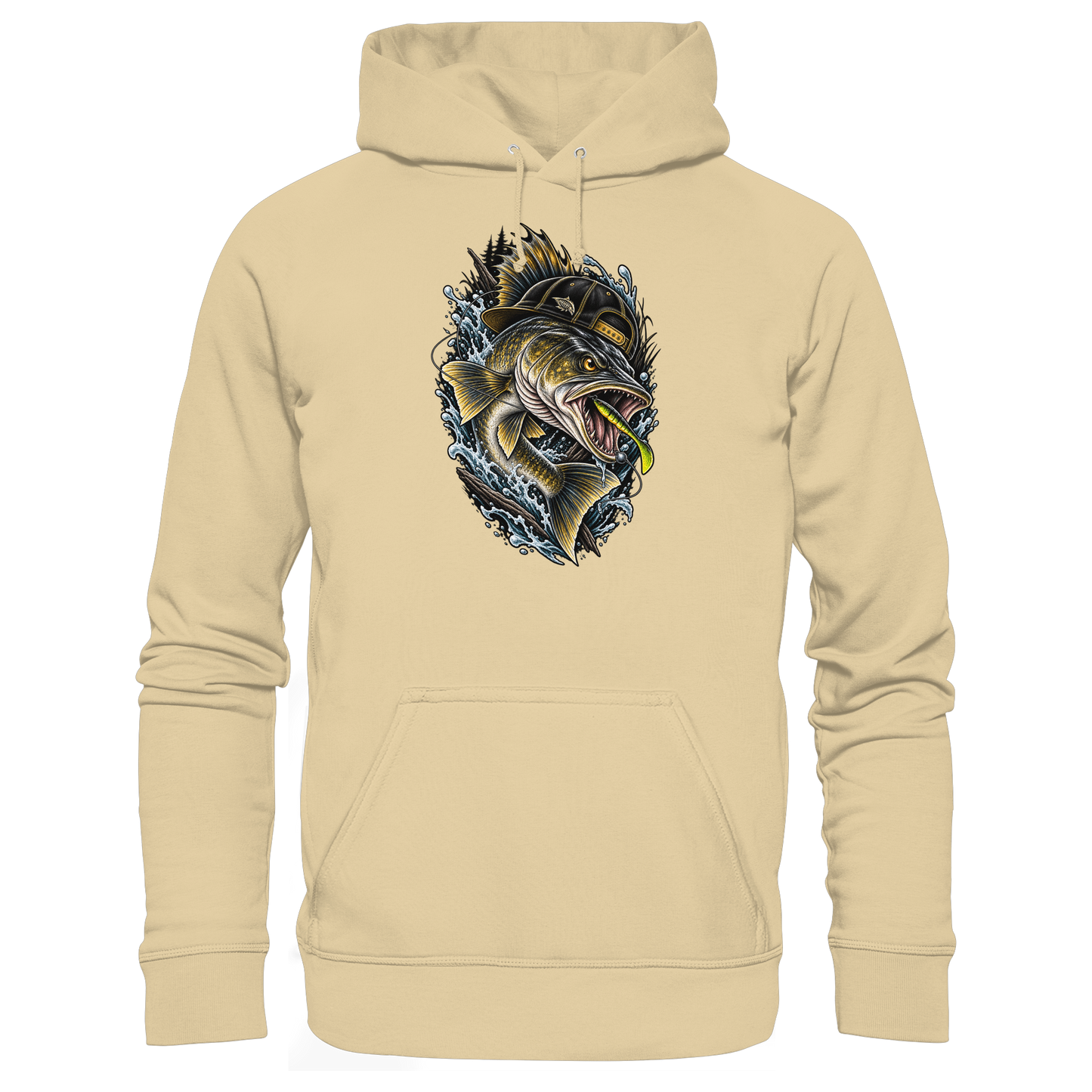 Cooler Zander mit Cap KaPu Angelhoodie für Zanderangler Angler Angeln Hoodie
