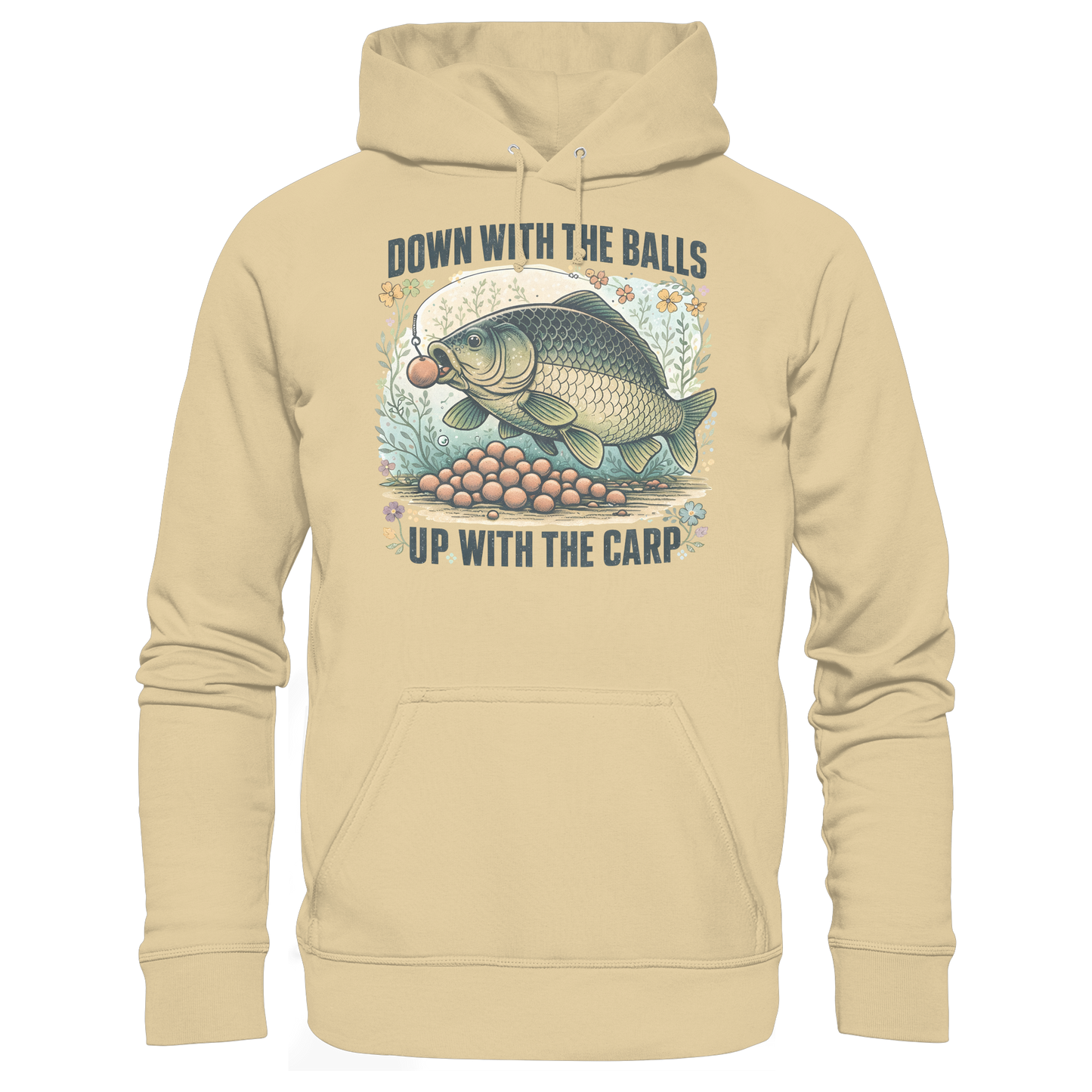 Down with the Balls up with the Carp - Karpfen Karpfenangler KaPu Hoodie