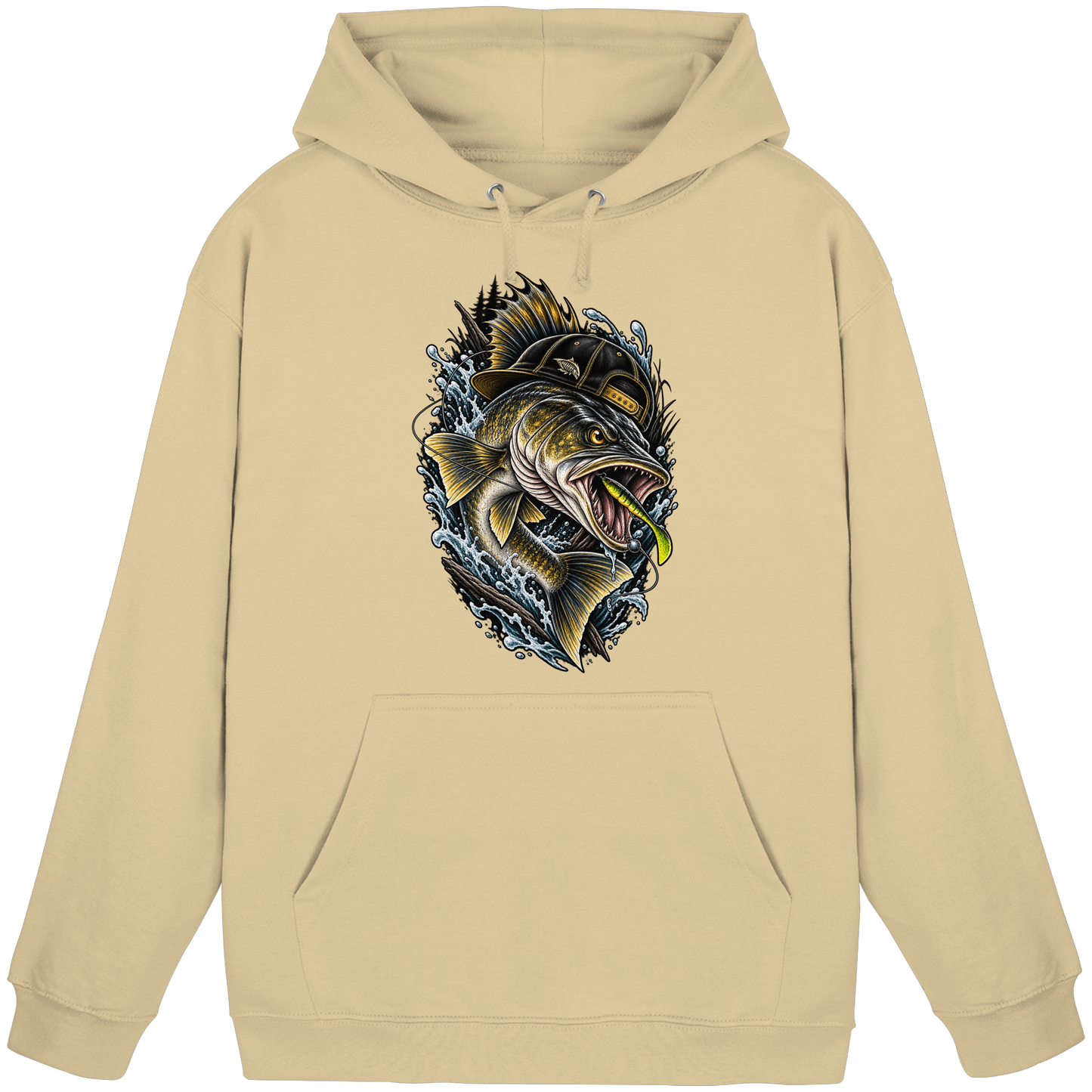 Cooler Zander mit Cap KaPu Angelhoodie für Zanderangler Angler Angeln Hoodie