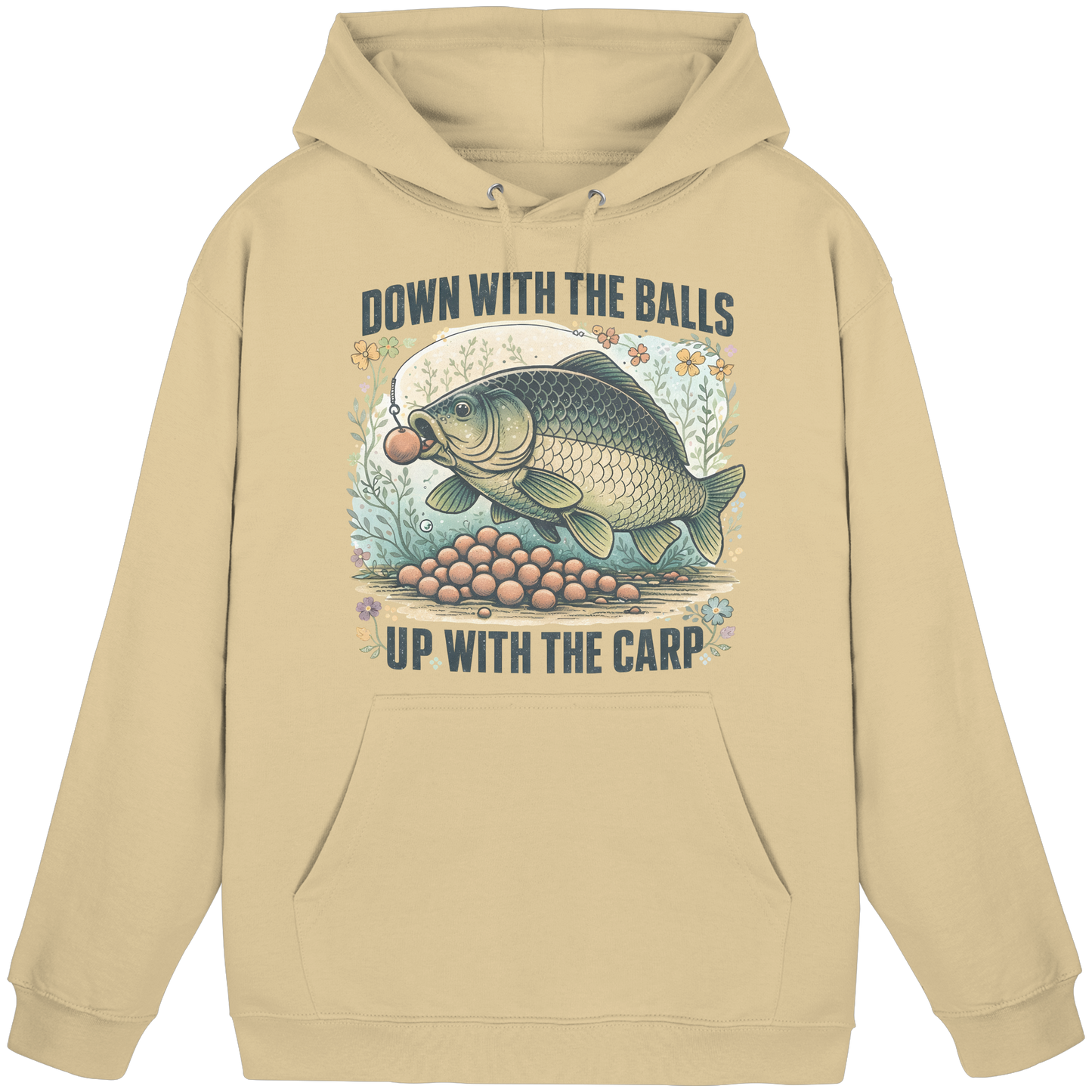 Down with the Balls up with the Carp - Karpfen Karpfenangler KaPu Hoodie