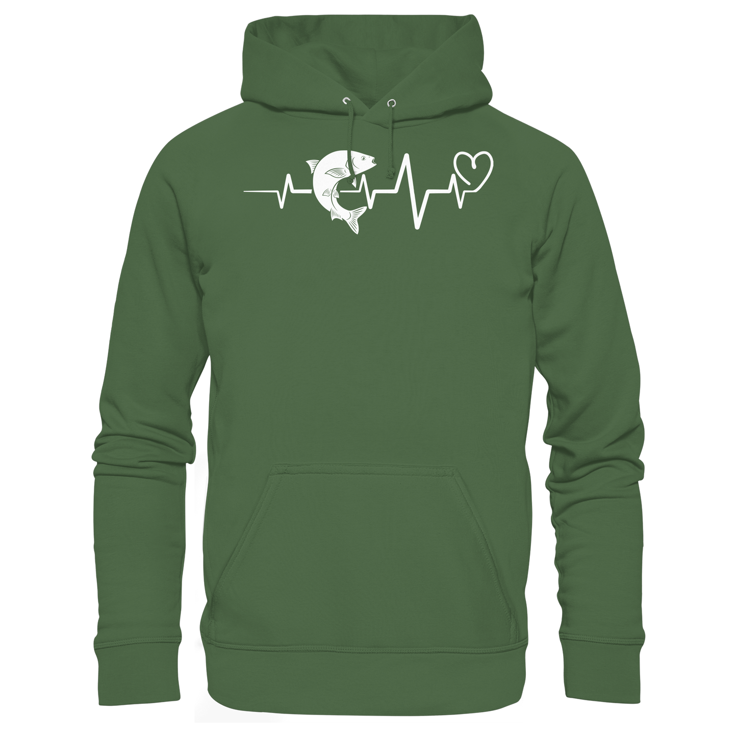 Herzschlag Angeln – Angler Hoodie KaPu mit EKG Motiv – Geschenk Fischer