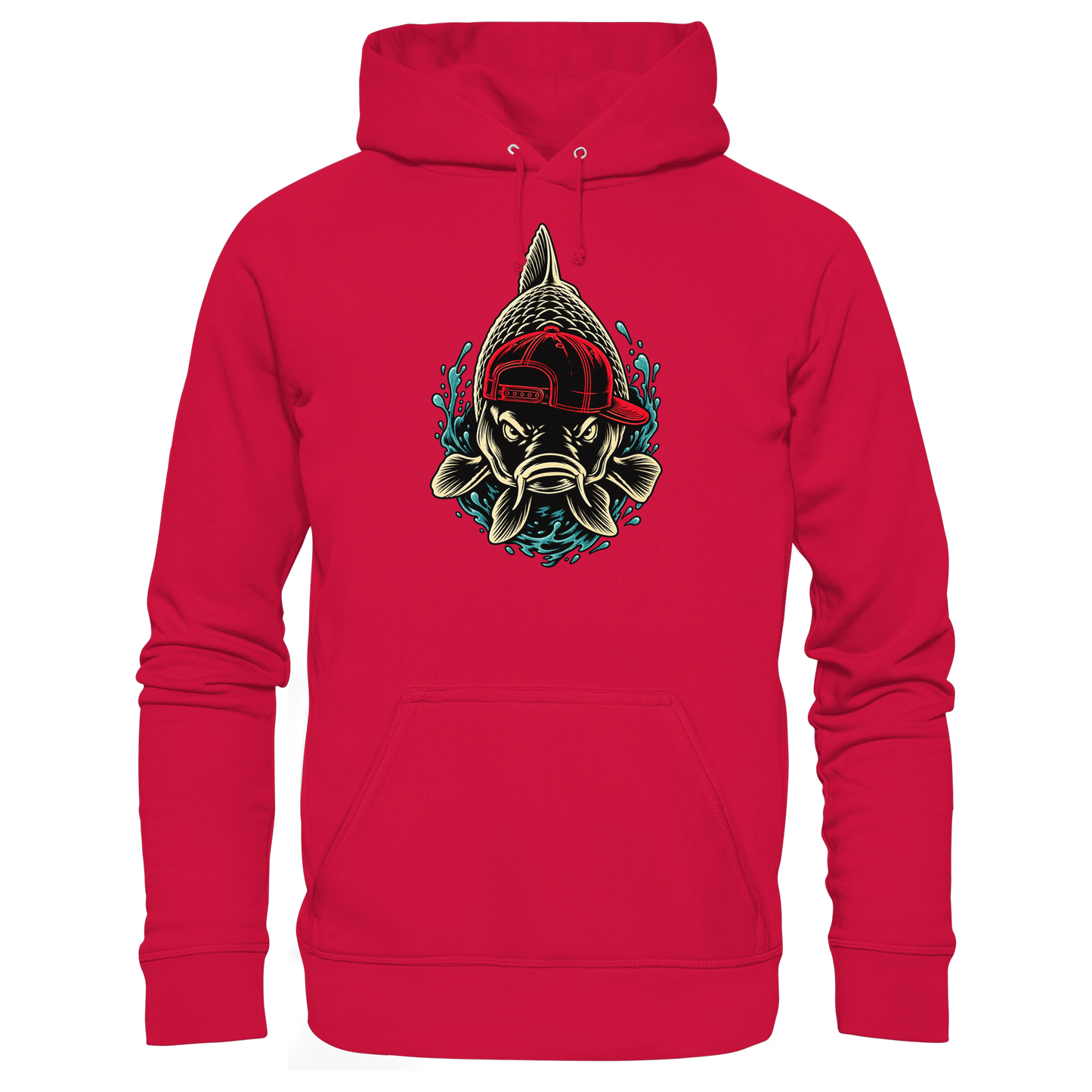 Cooler Karpfen mit Cap Hoodie Lustiger Carp Fishing KaPu für Karpfenangler