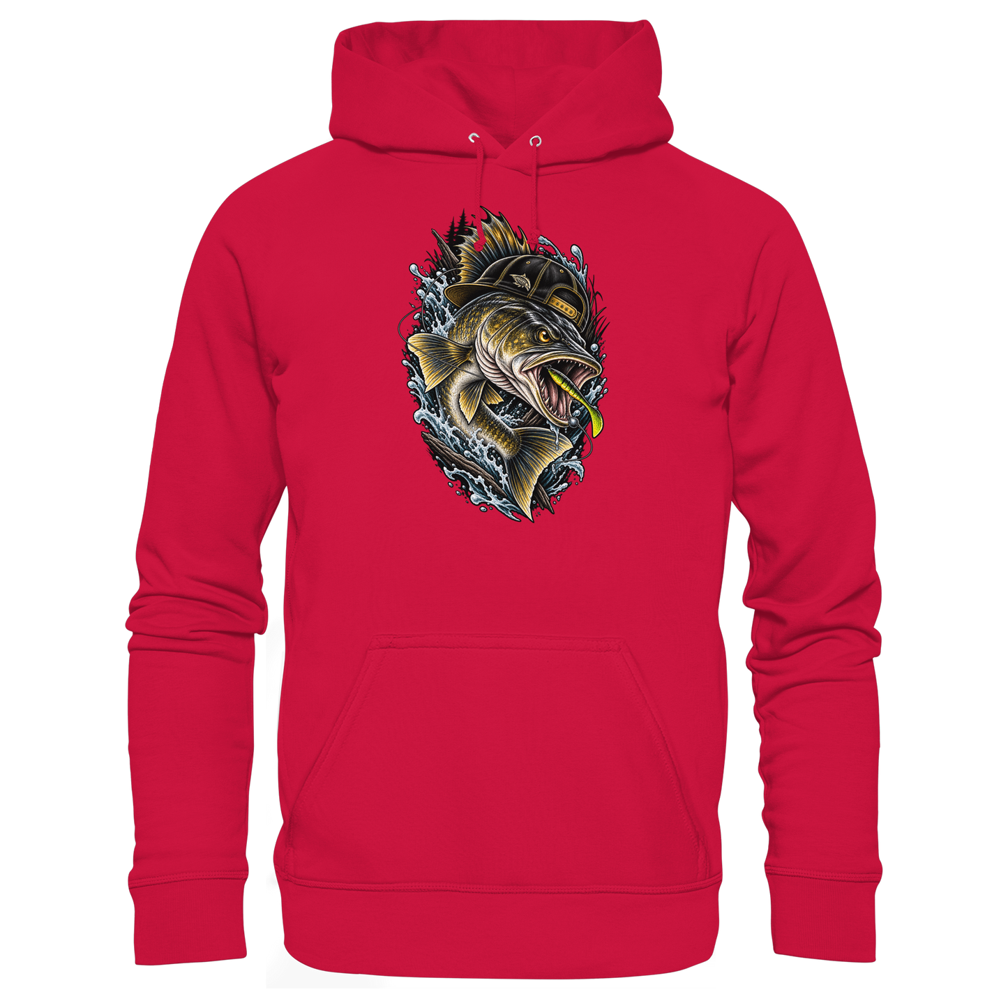 Cooler Zander mit Cap KaPu Angelhoodie für Zanderangler Angler Angeln Hoodie
