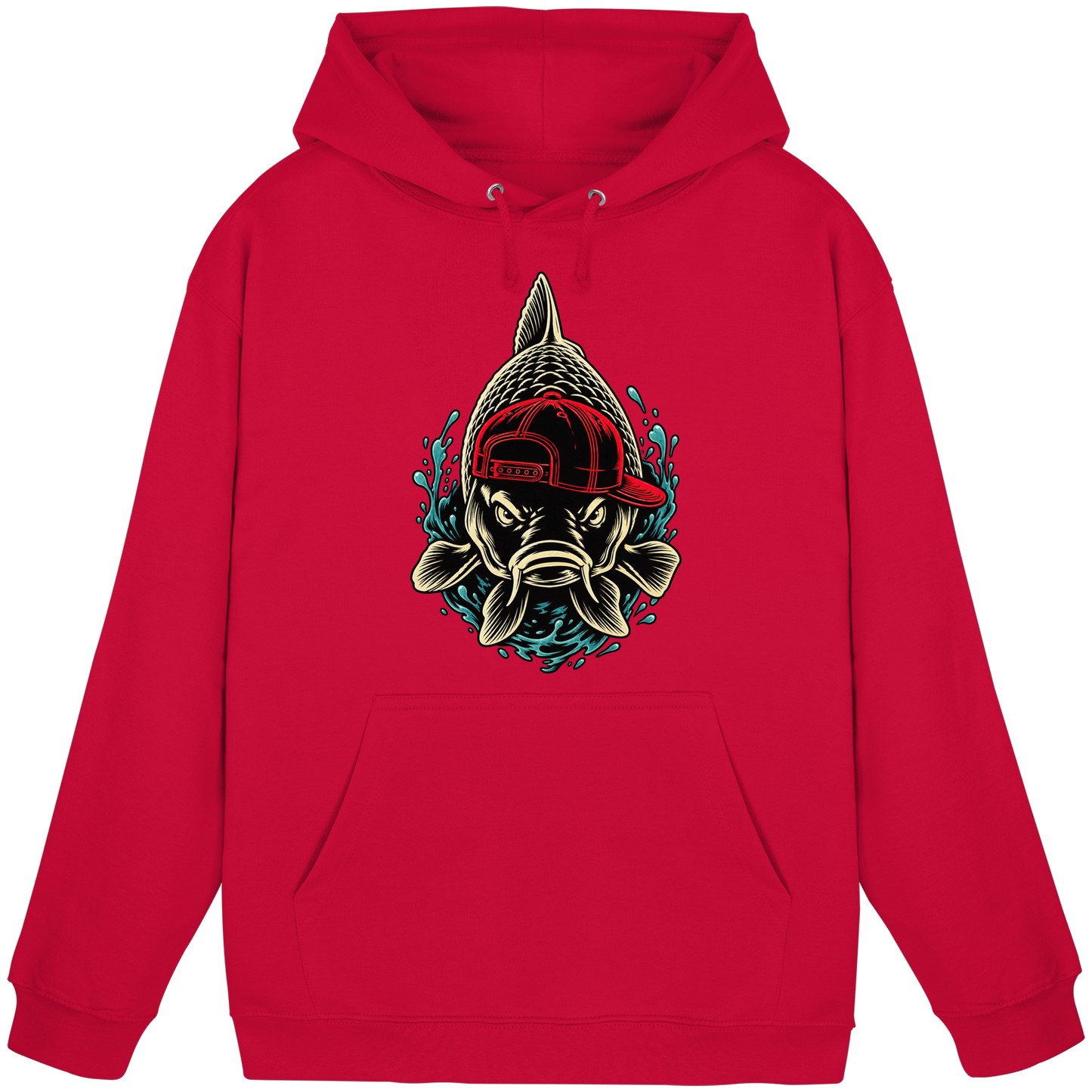 Cooler Karpfen mit Cap Hoodie Lustiger Carp Fishing KaPu für Karpfenangler