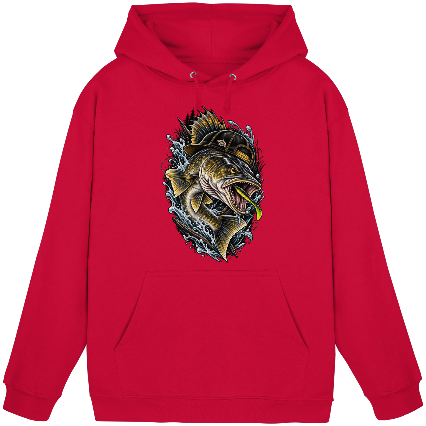 Cooler Zander mit Cap KaPu Angelhoodie für Zanderangler Angler Angeln Hoodie