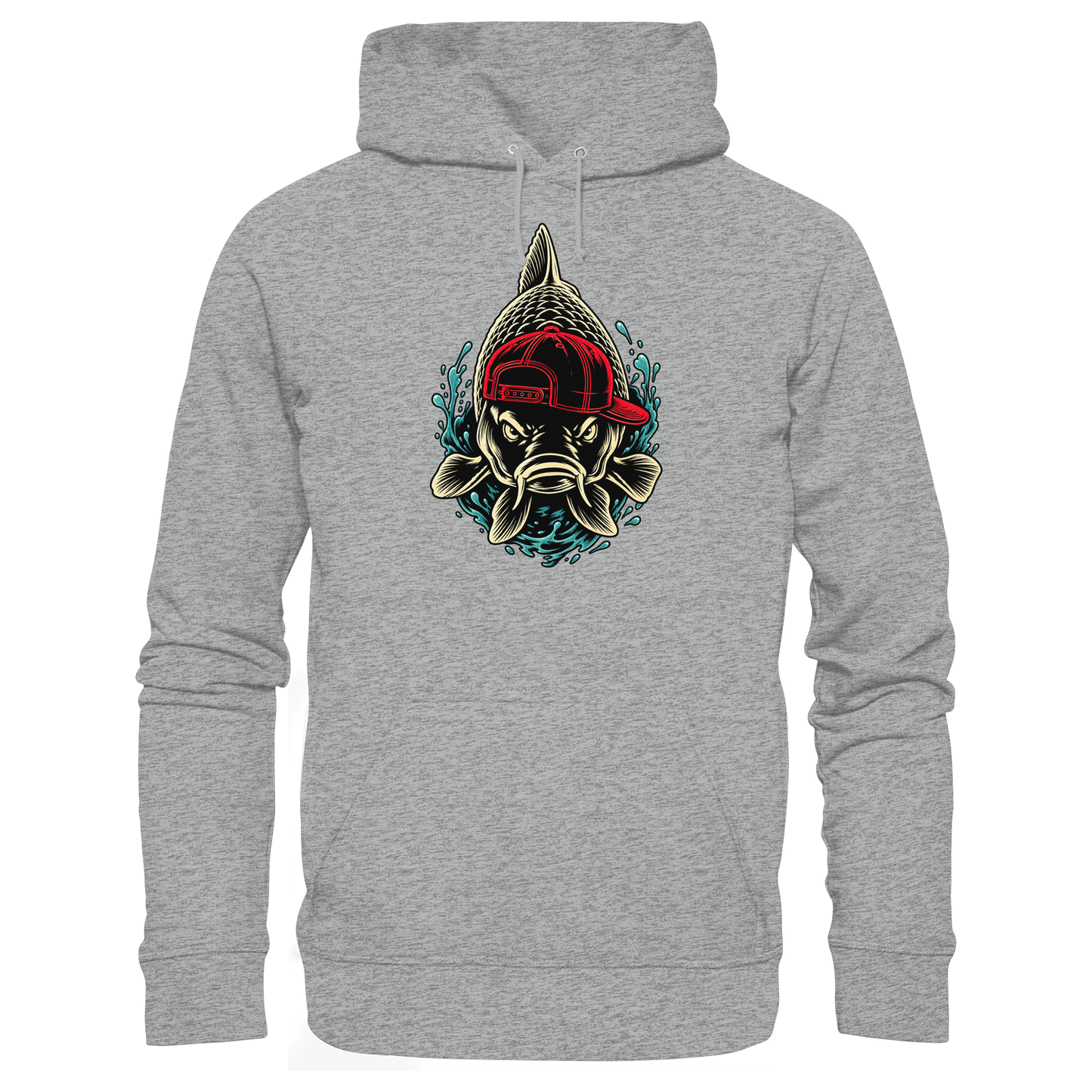 Cooler Karpfen mit Cap Hoodie Lustiger Carp Fishing KaPu für Karpfenangler