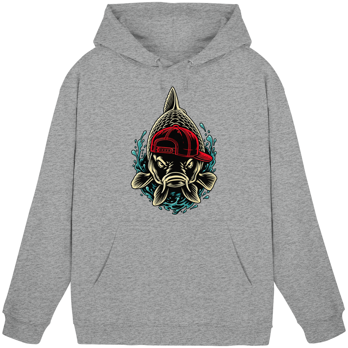 Cooler Karpfen mit Cap Hoodie Lustiger Carp Fishing KaPu für Karpfenangler