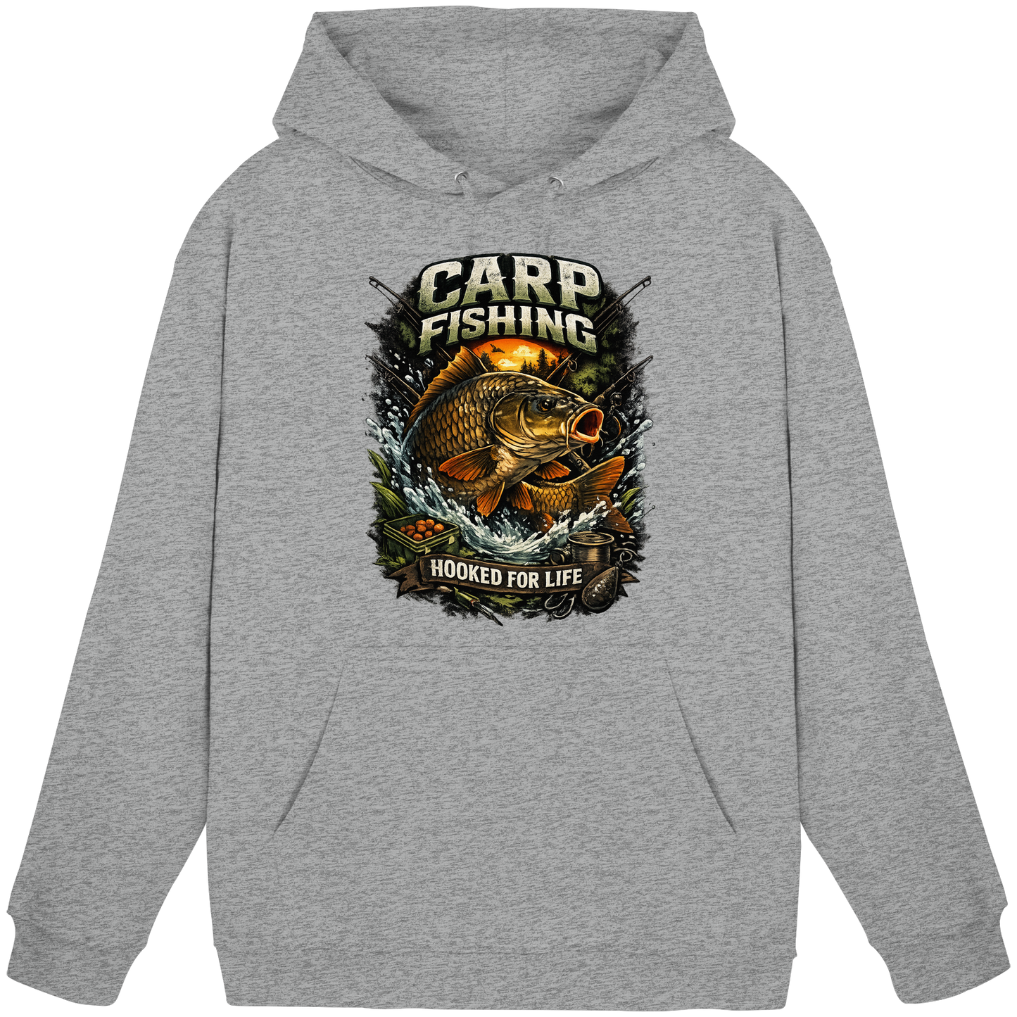 Carp Fishing „Hooked for Life“ Karpfenangler Karpfen Angeln KaPu Hoodie