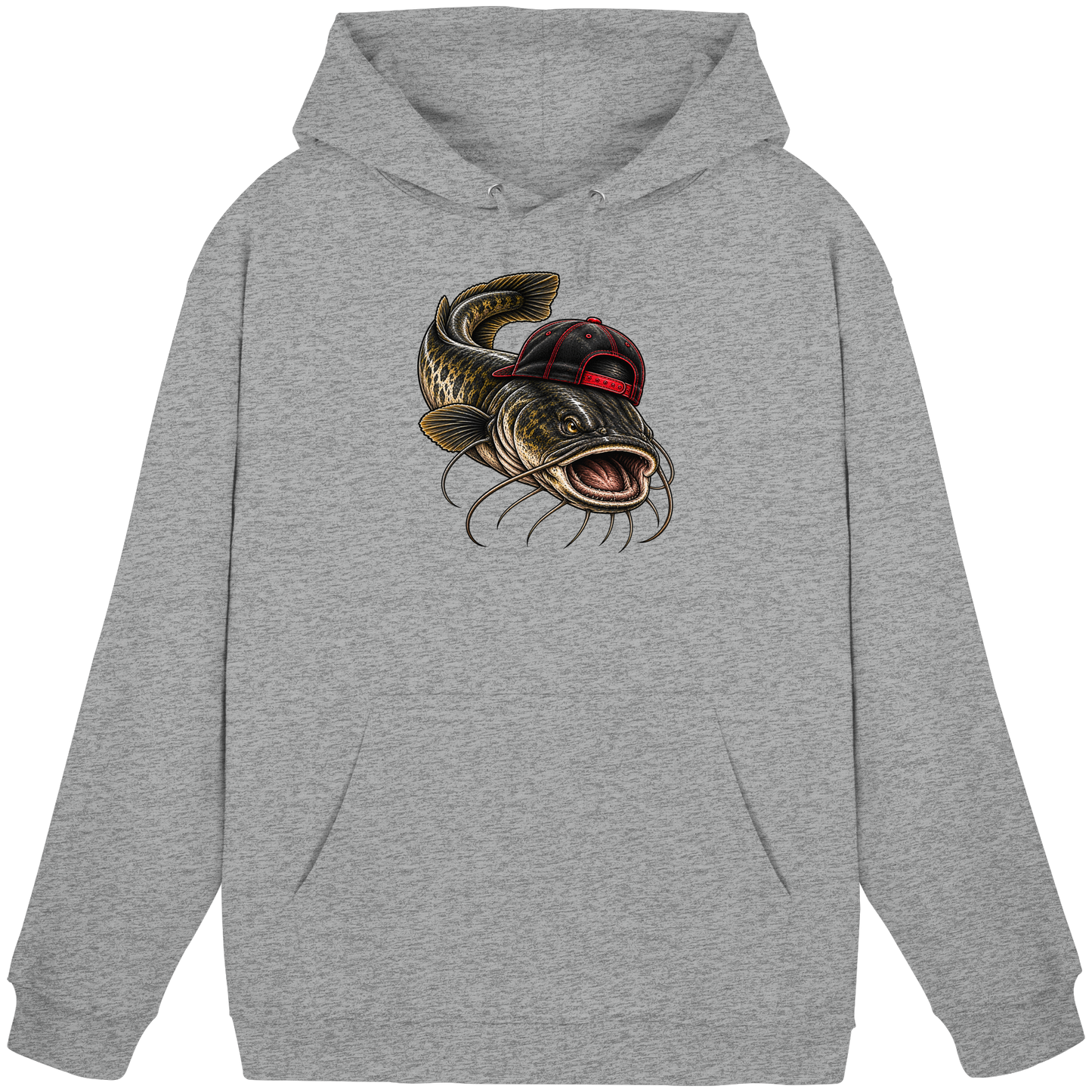 Cooler Waller mit Cap Hoodie Wels Angler KaPu für Wallerangler Catfish