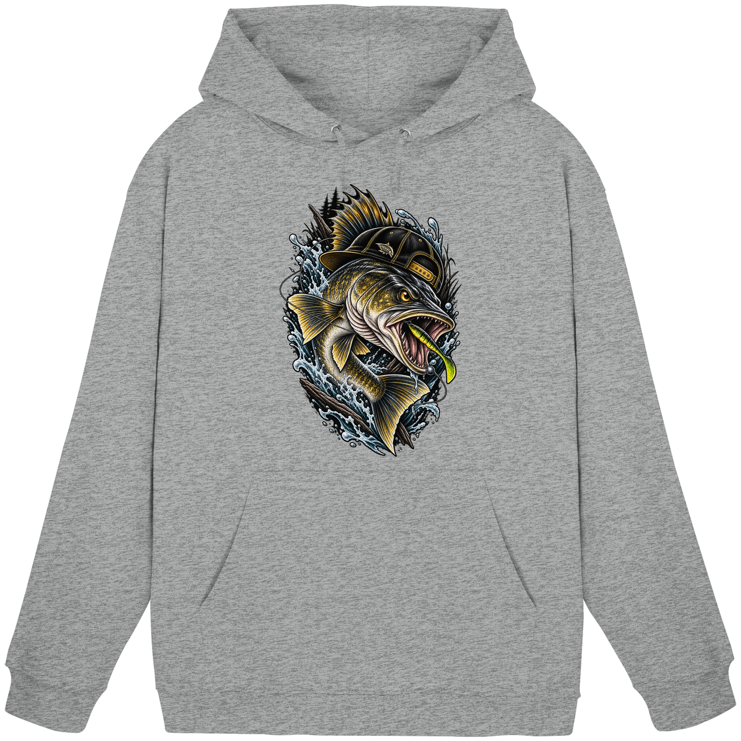 Cooler Zander mit Cap KaPu Angelhoodie für Zanderangler Angler Angeln Hoodie