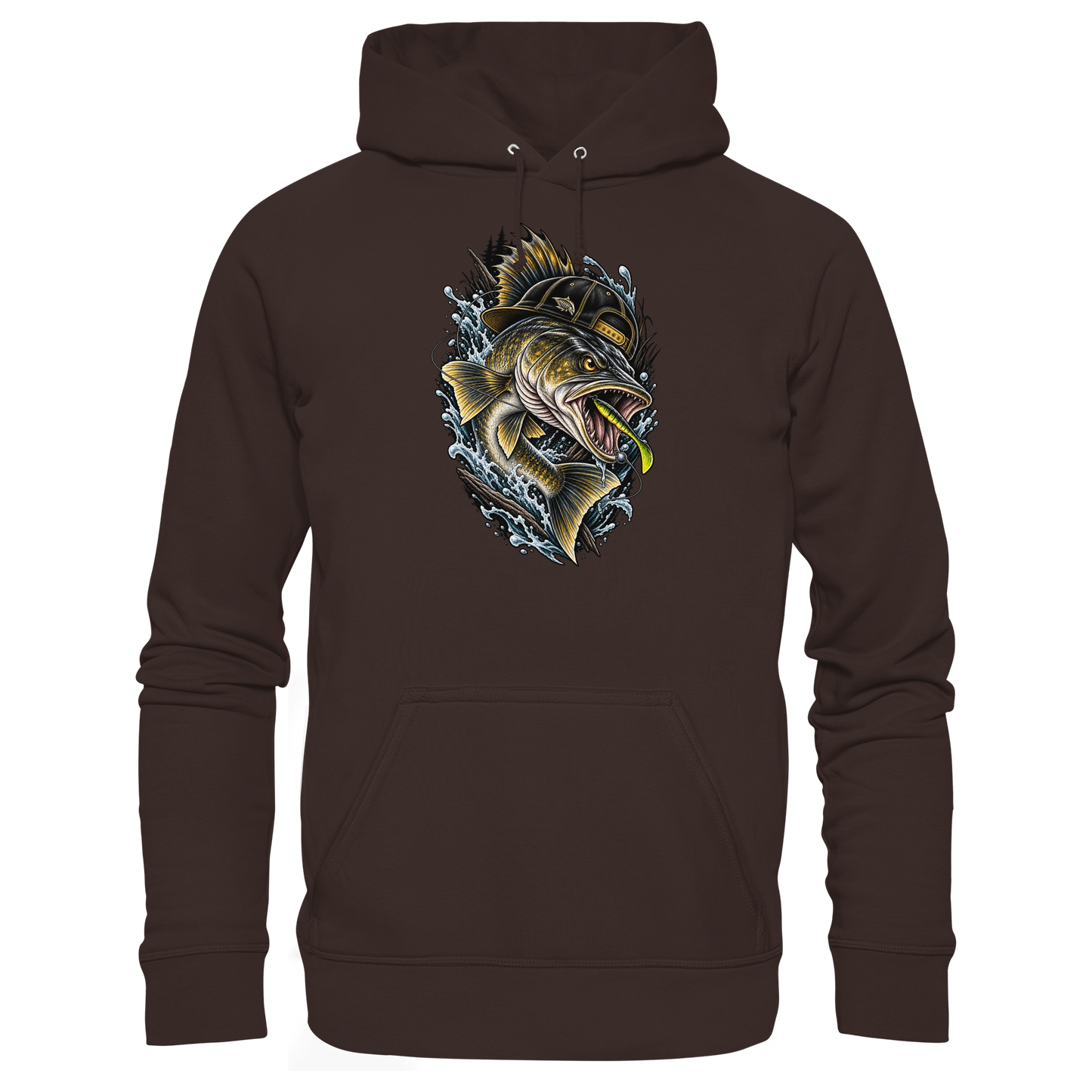 Cooler Zander mit Cap KaPu Angelhoodie für Zanderangler Angler Angeln Hoodie