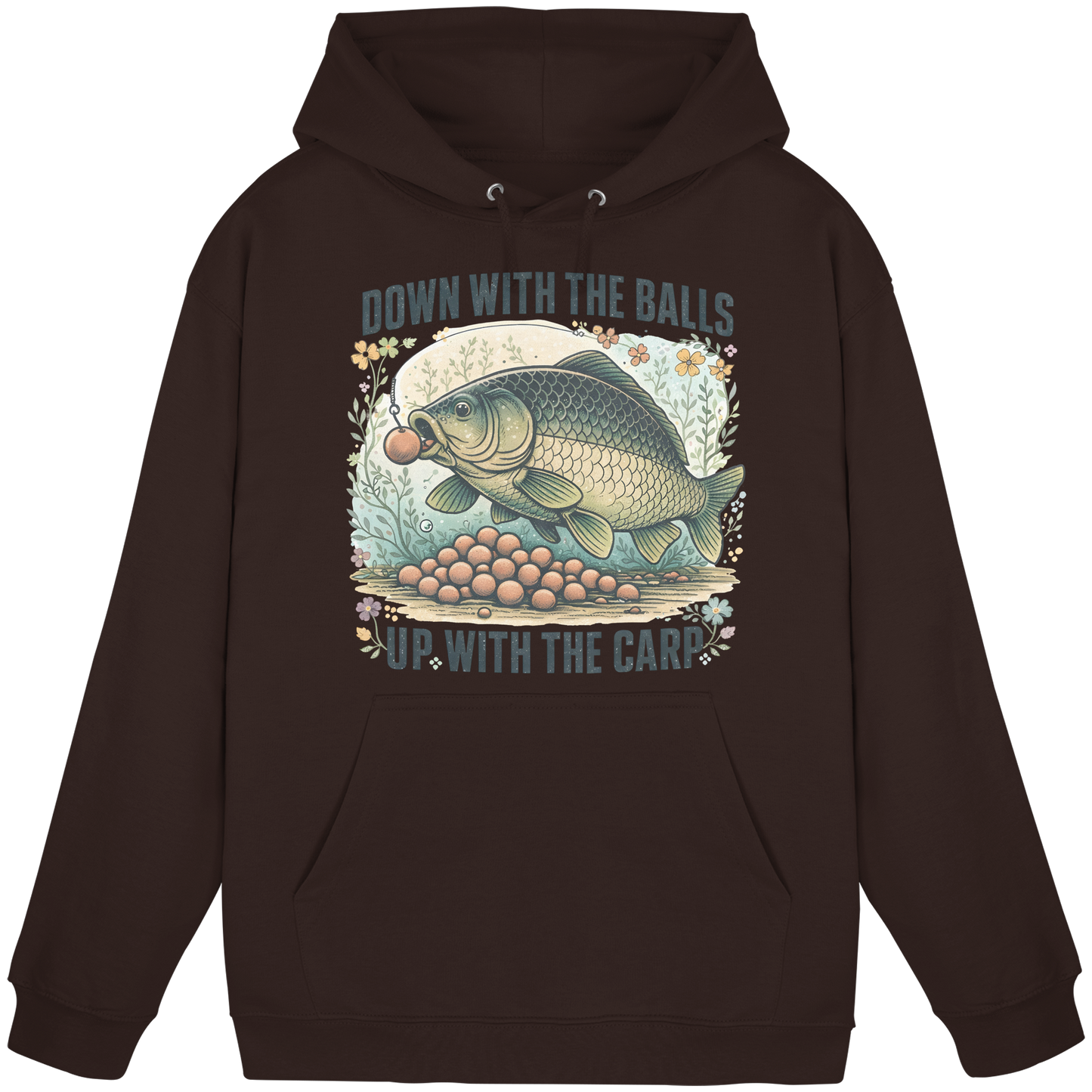 Down with the Balls up with the Carp - Karpfen Karpfenangler KaPu Hoodie