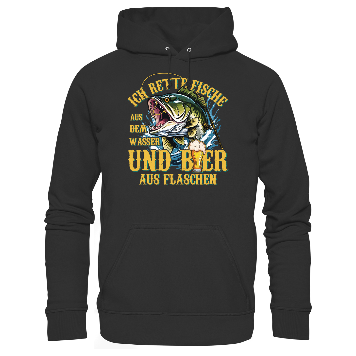 Ich Rette Fische aus dem Wasser und Bier aus Flaschen Angler Angeln KaPu  Hoodie