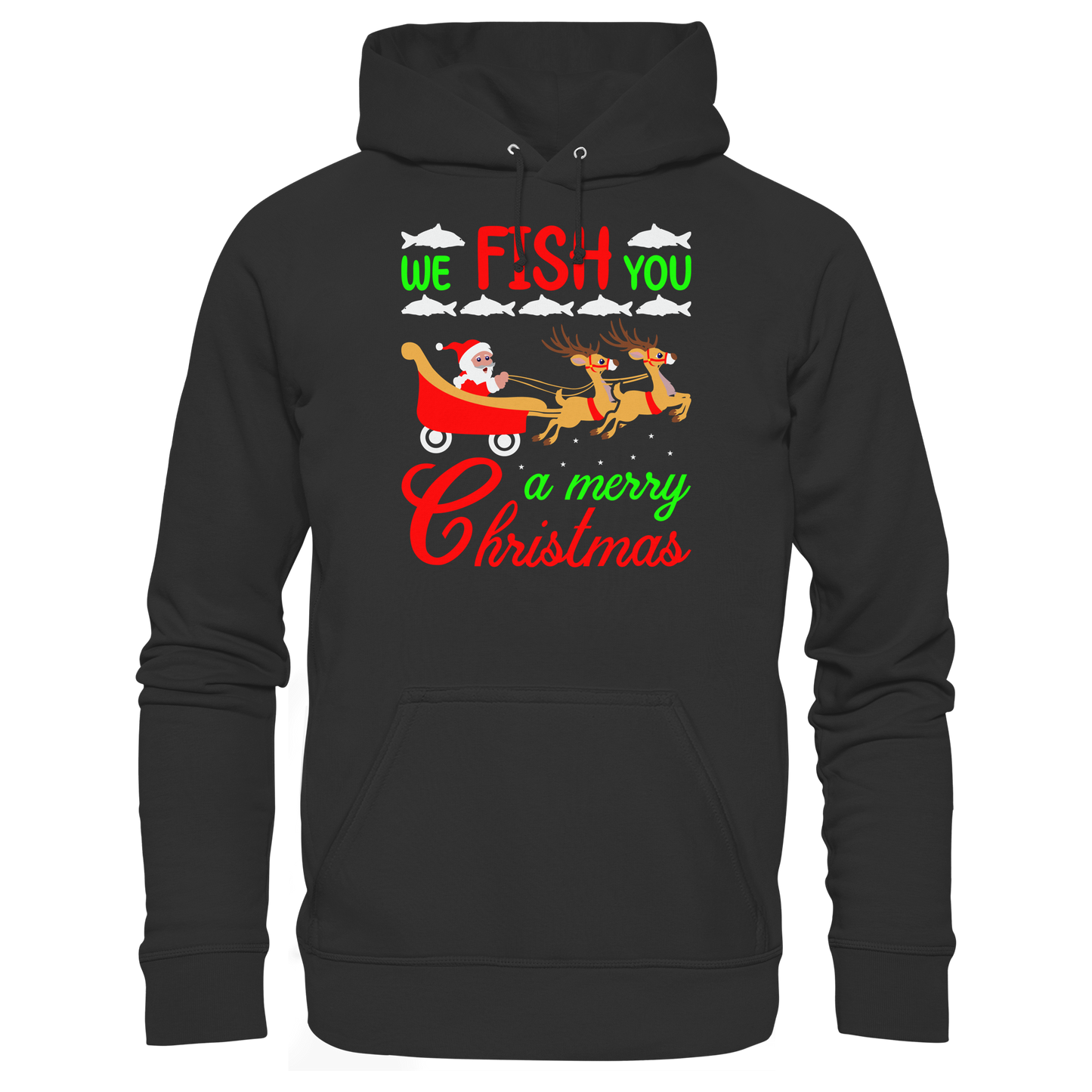 WE FISH YOU A MERRY CHRISTMAS Fröhliche Weihnachten Angler Angeln KaPu Hoodie