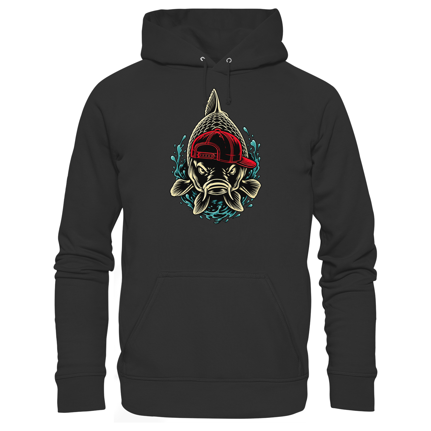 Cooler Karpfen mit Cap Hoodie Lustiger Carp Fishing KaPu für Karpfenangler