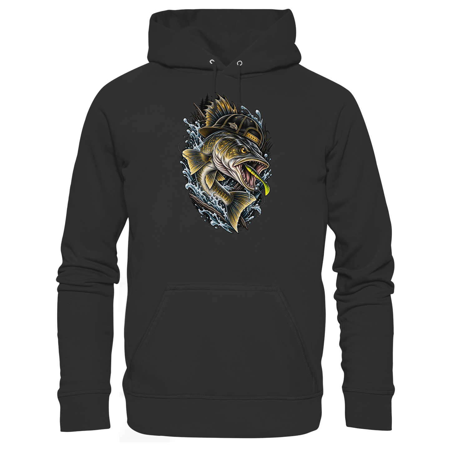 Cooler Zander mit Cap KaPu Angelhoodie für Zanderangler Angler Angeln Hoodie
