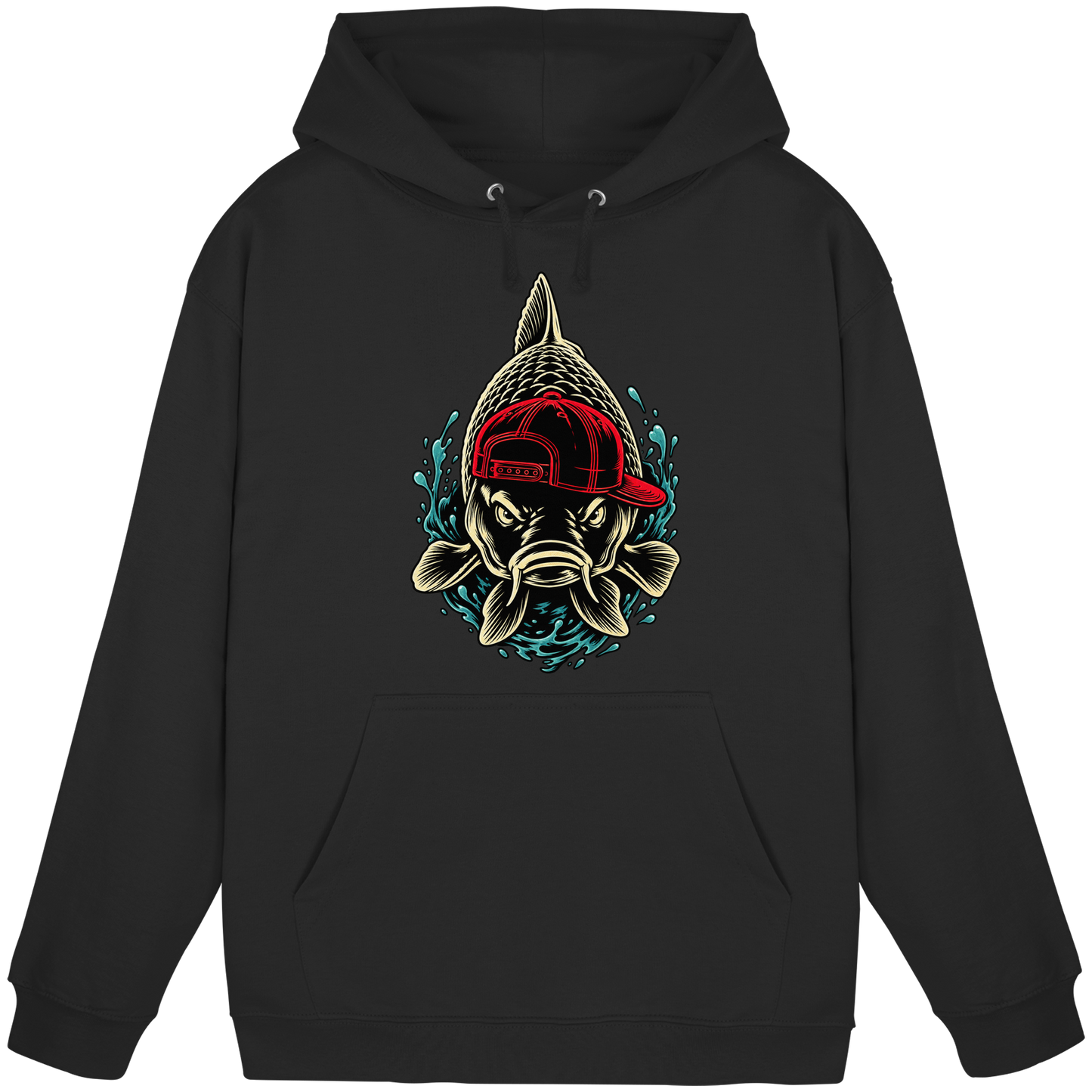 Cooler Karpfen mit Cap Hoodie Lustiger Carp Fishing KaPu für Karpfenangler