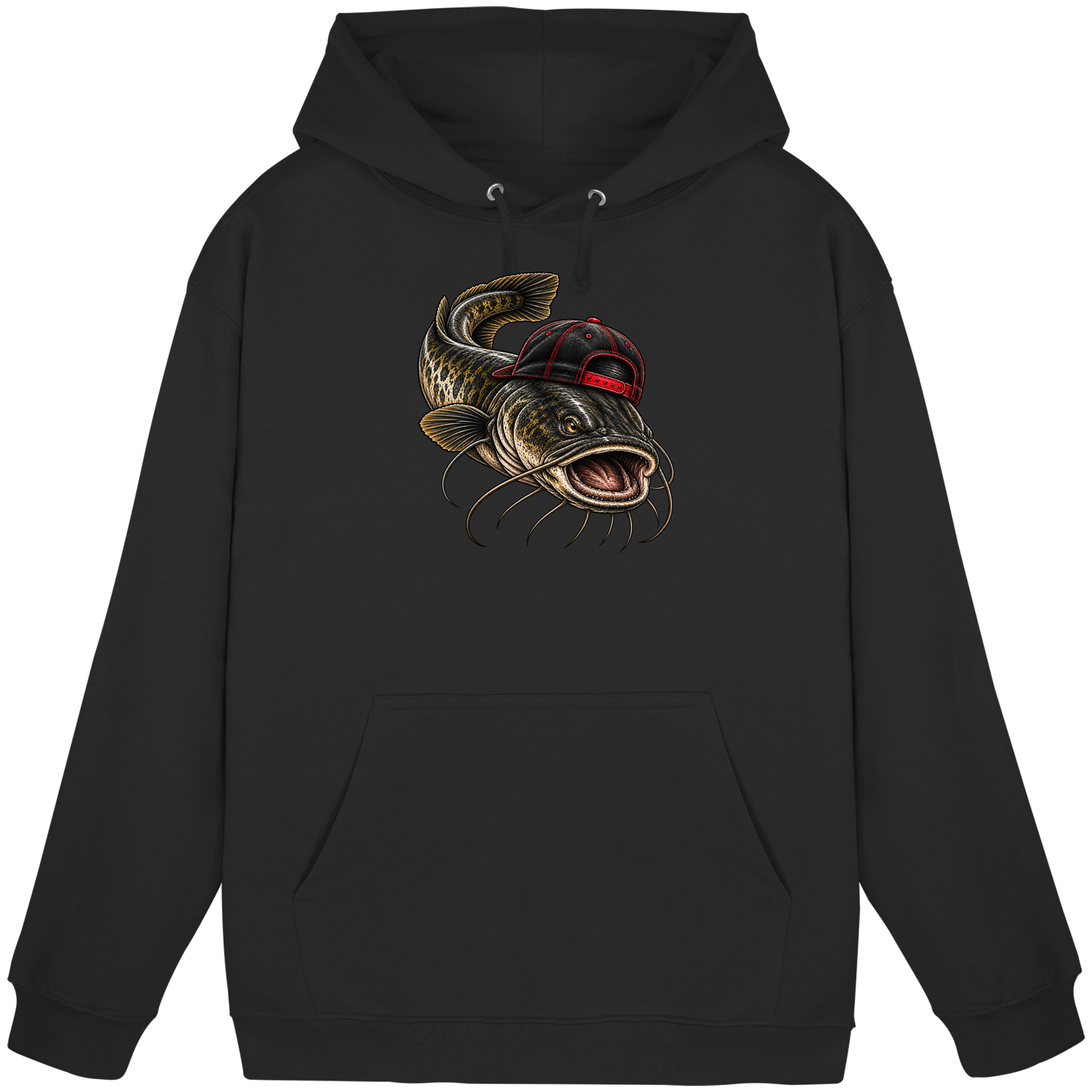 Cooler Waller mit Cap Hoodie Wels Angler KaPu für Wallerangler Catfish