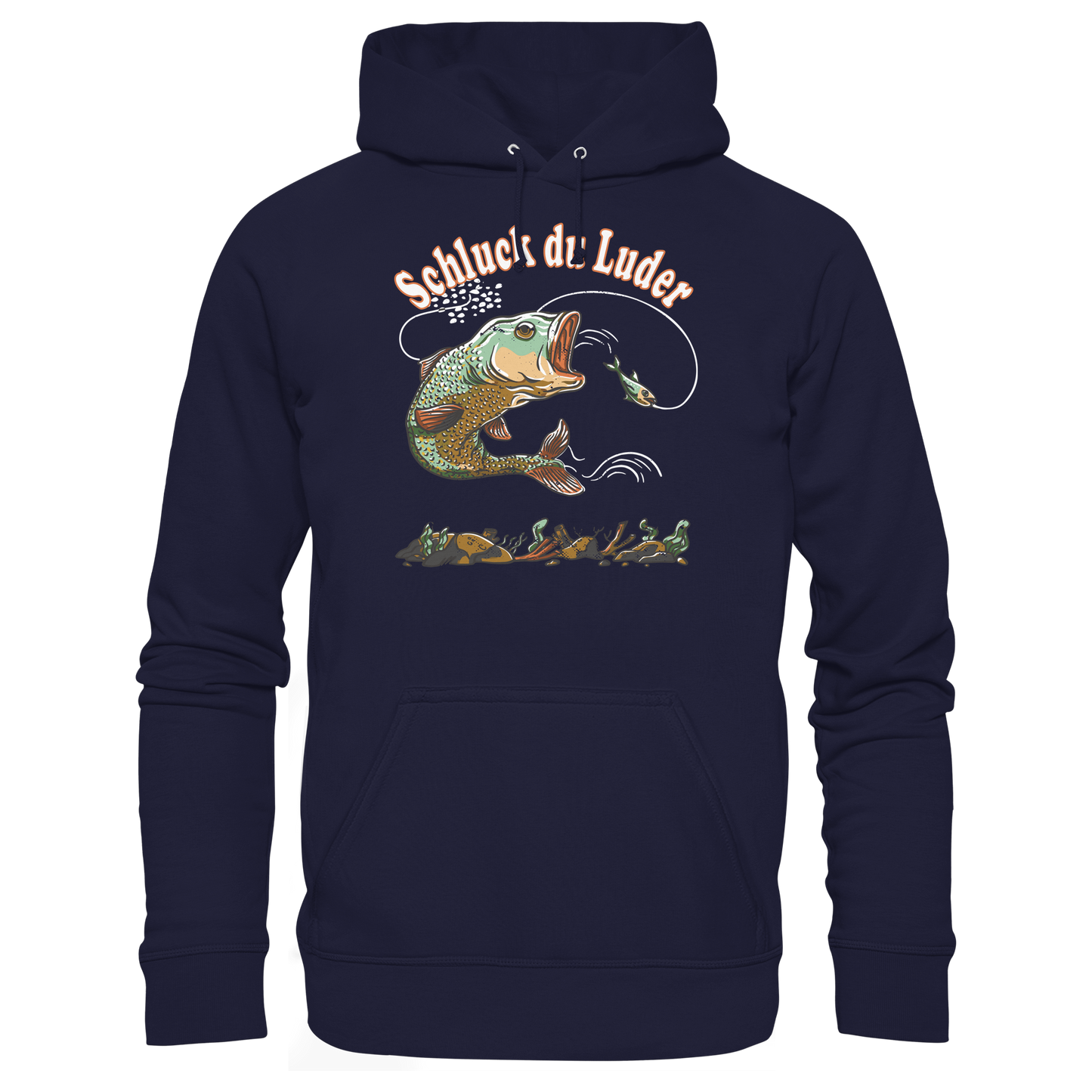 Schluck du Luder Angeln Hoodie | Lustiges Angelshirt für Männer & Frauen KaPu