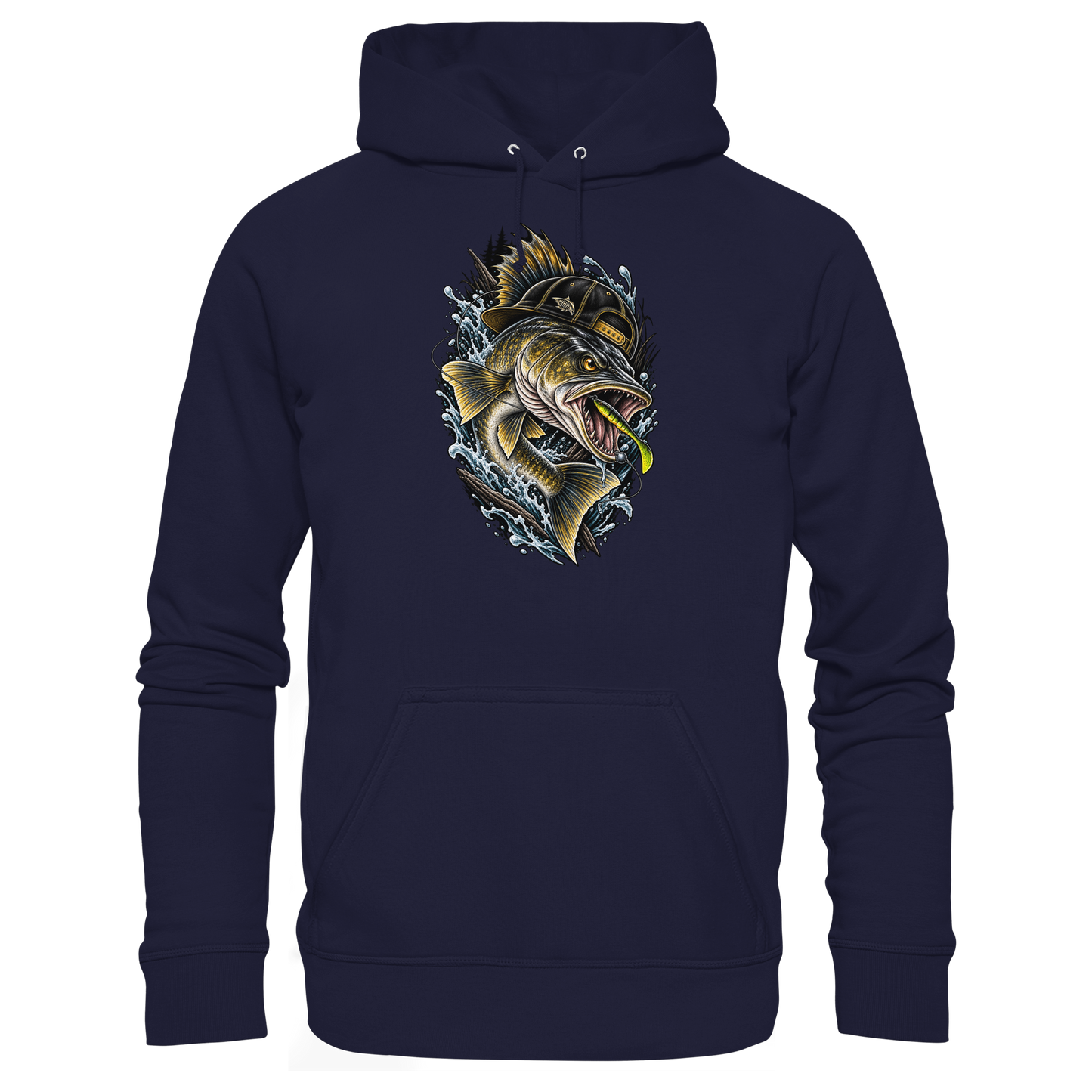 Cooler Zander mit Cap KaPu Angelhoodie für Zanderangler Angler Angeln Hoodie