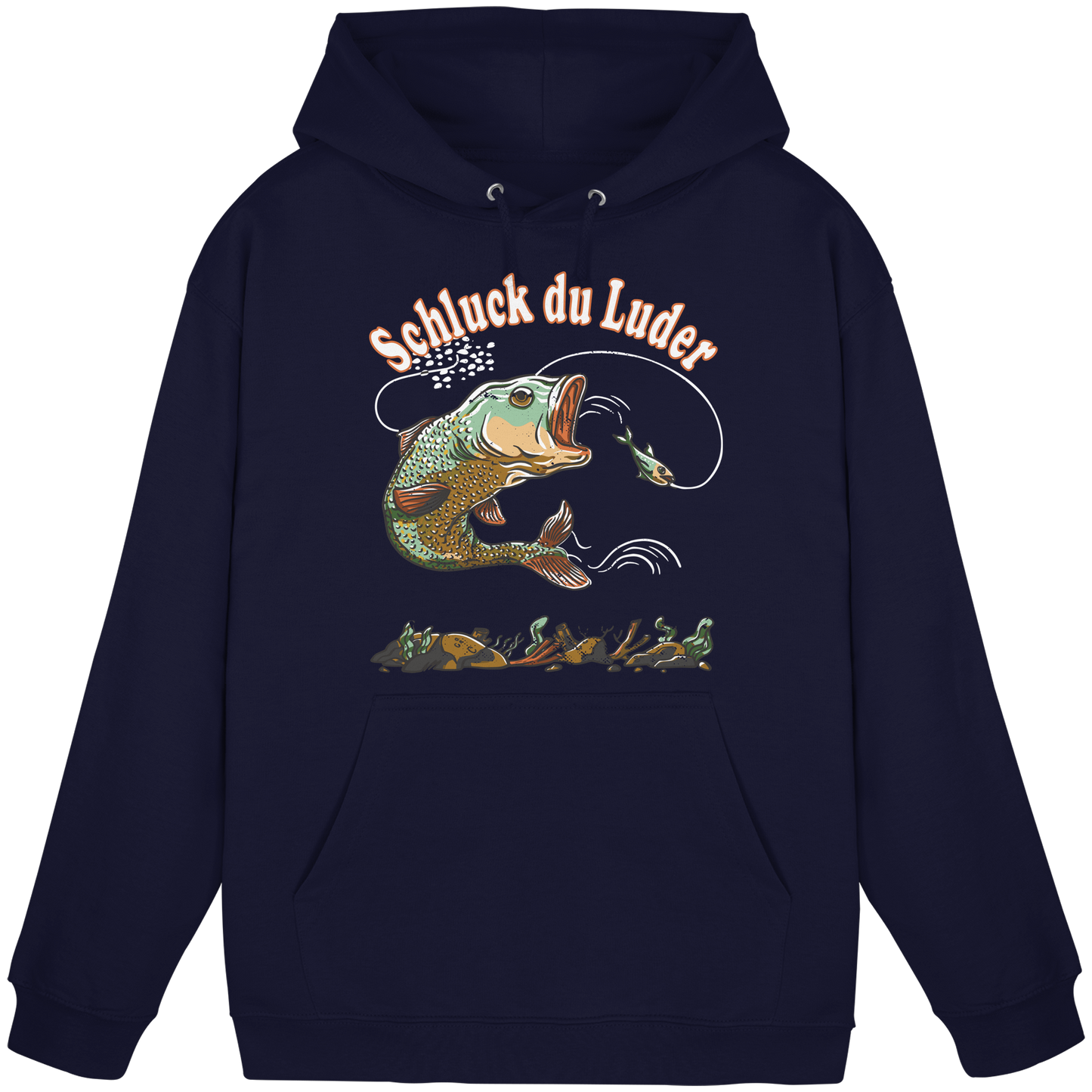 Schluck du Luder Angeln Hoodie | Lustiges Angelshirt für Männer & Frauen KaPu