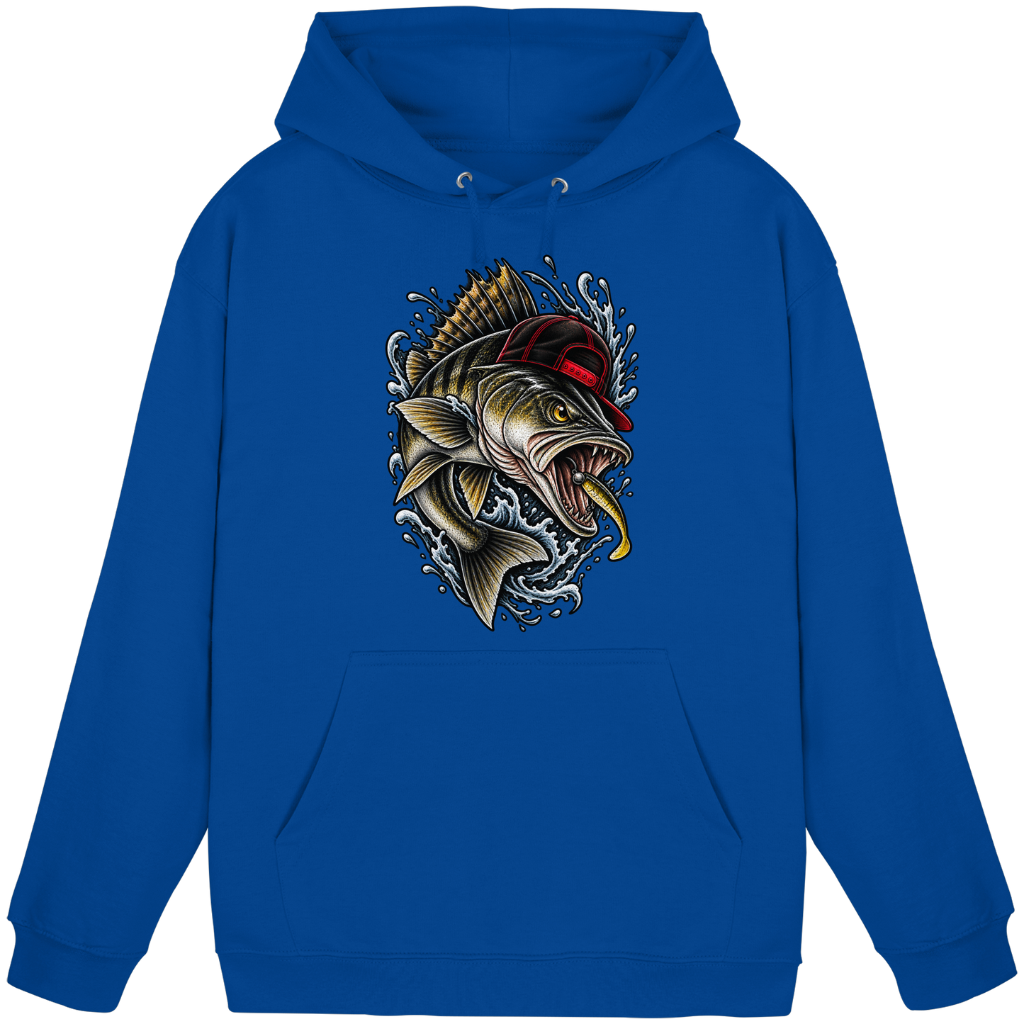 Cooler Barsch mit Cap Angelhoodie für Barschangler Hoodie KaPu Perch