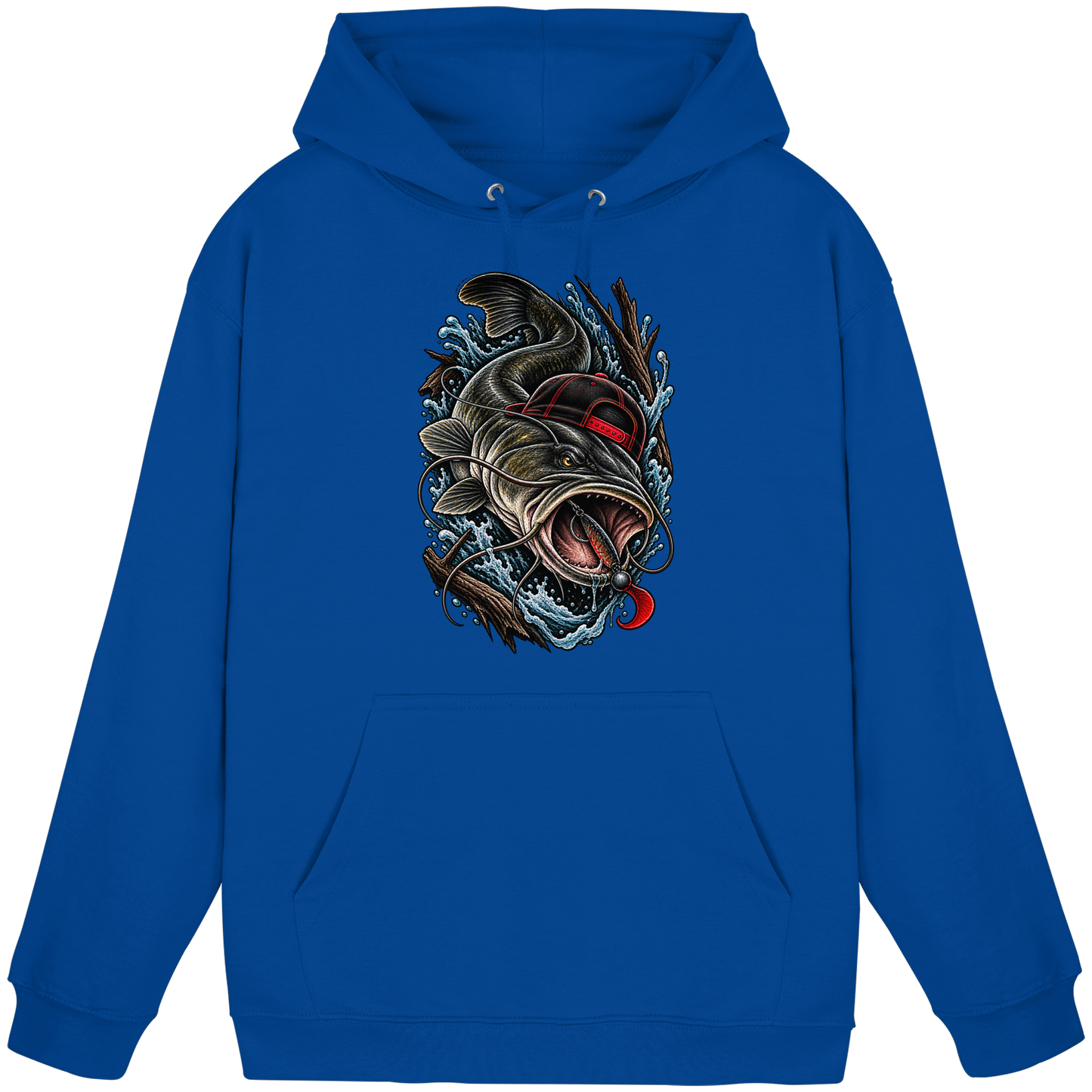 Cooler Waller mit Cap Hoodie Wels Angler KaPu für Wallerangler Catfish