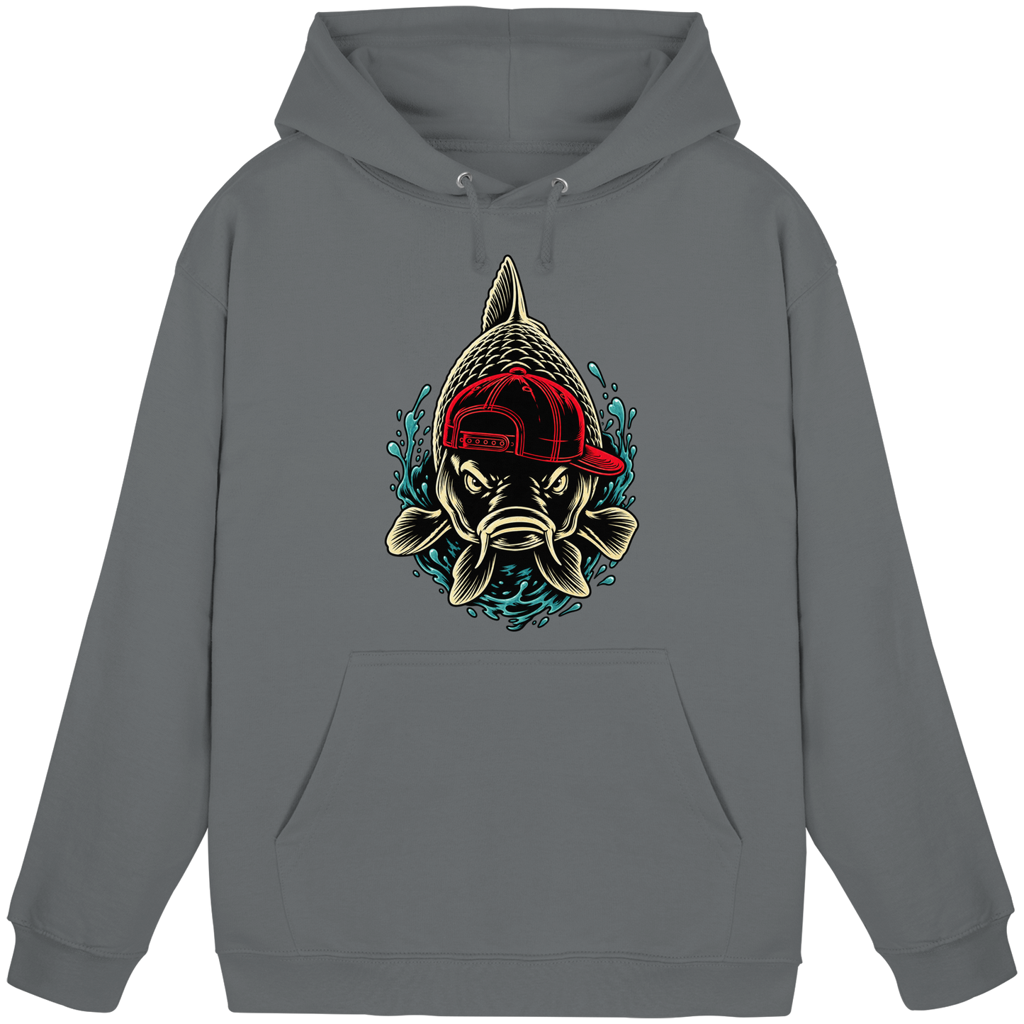 Cooler Karpfen mit Cap Hoodie Lustiger Carp Fishing KaPu für Karpfenangler
