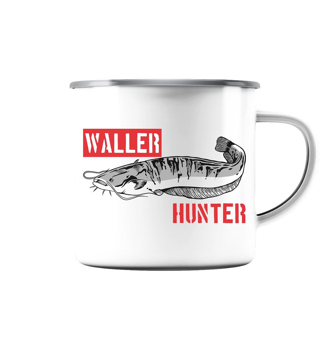 Waller Hunter - Emaille Tasse (Silber)