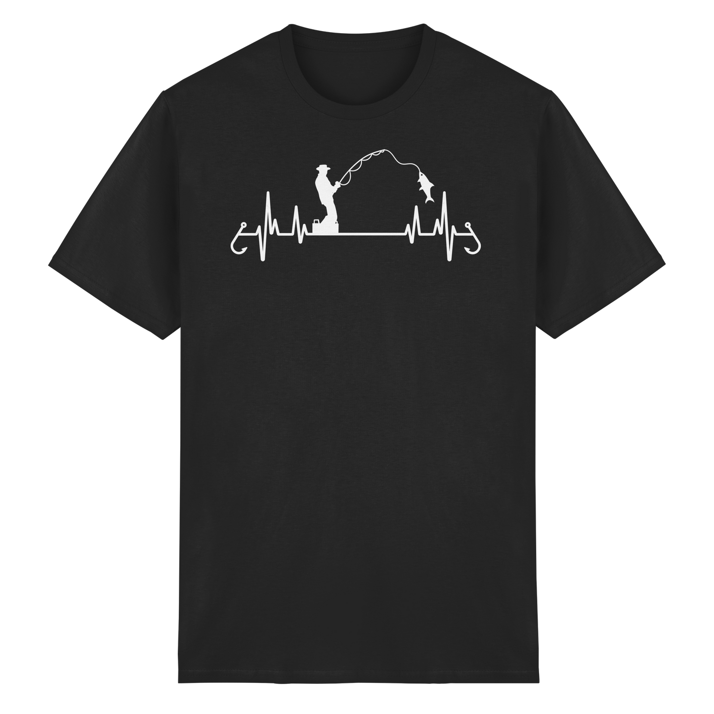 Herzschlag Angeln Angler EKG Angelsport Fischerei Sportfischer Shirt T-Shirt
