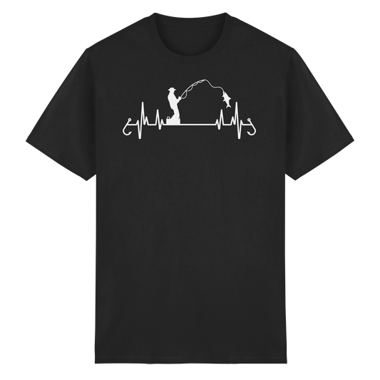 Herzschlag Angeln Angler EKG Angelsport Fischerei Sportfischer Shirt T-Shirt