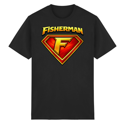Fisherman Angler T-Shirt – Lustige Superheld Parodie Fishing Angeln